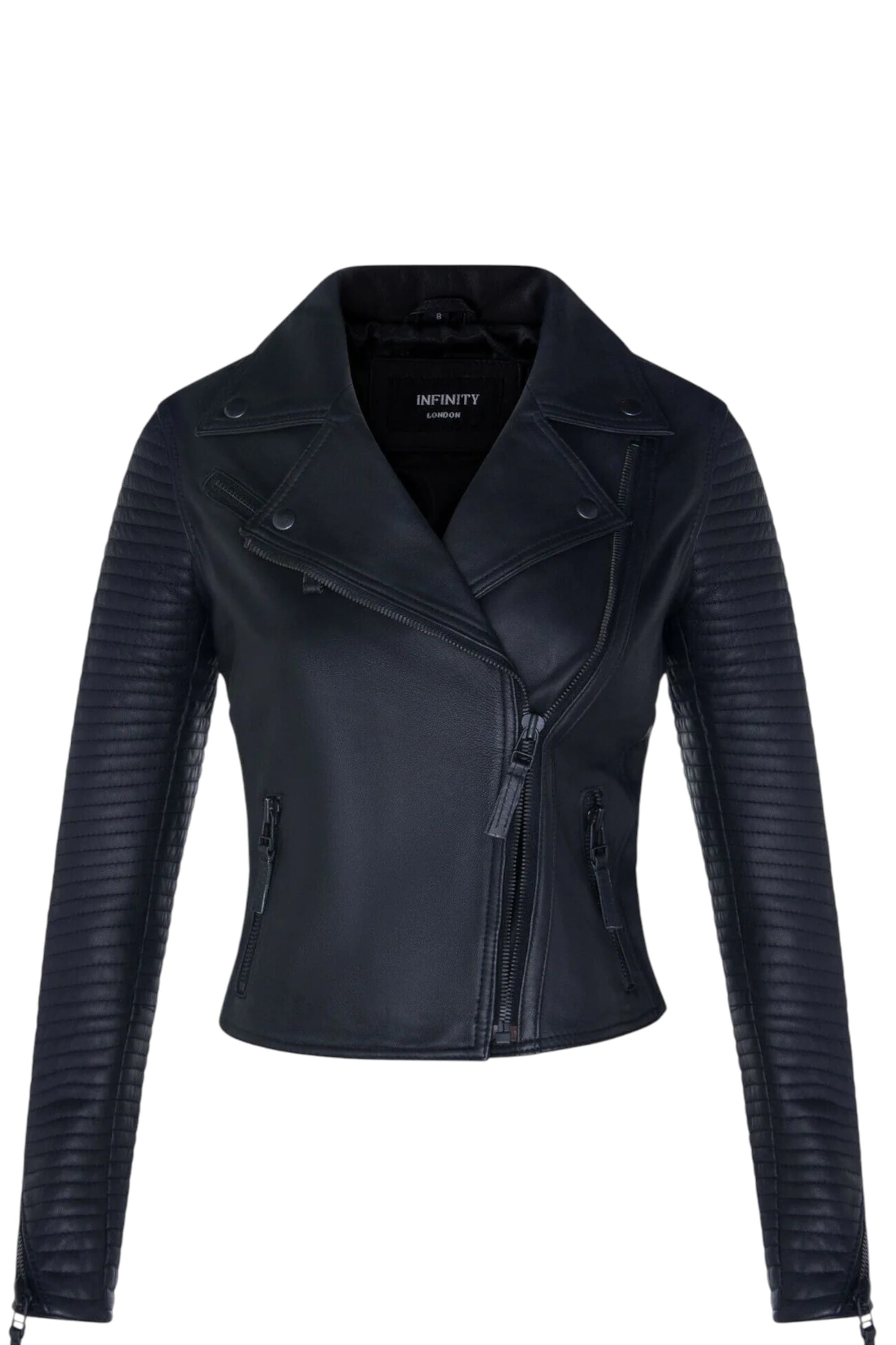 Black Leather Matt Vintage Brando Biker Jacket, Image 1 of 4