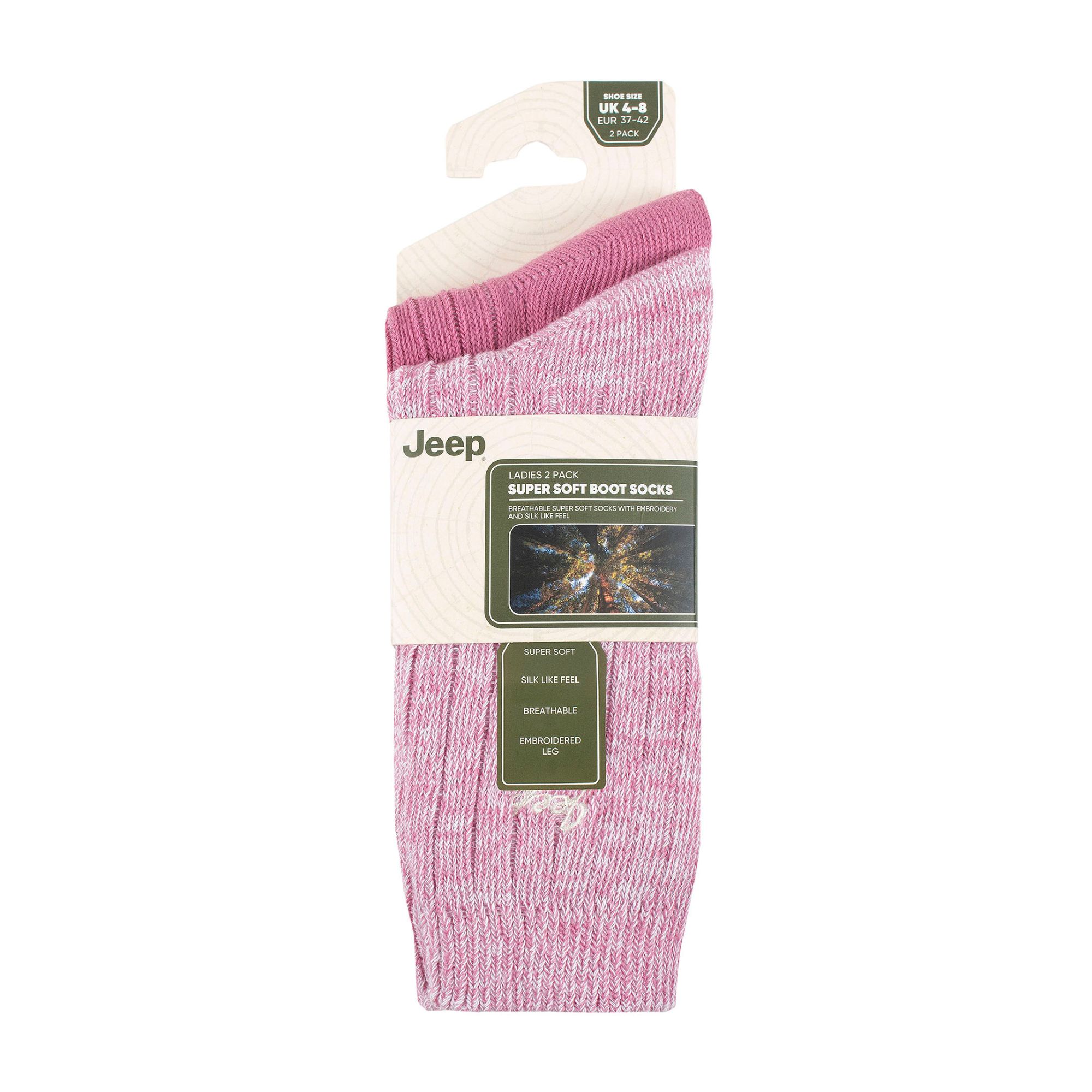 Pink 2 Pack Performance Polyester Boot Socks, Image 3 of 3