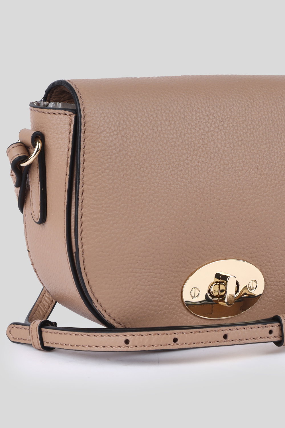 Beige 'Borsa della Moda' Real Leather Saddle Crossbody Bag, Image 2 of 4