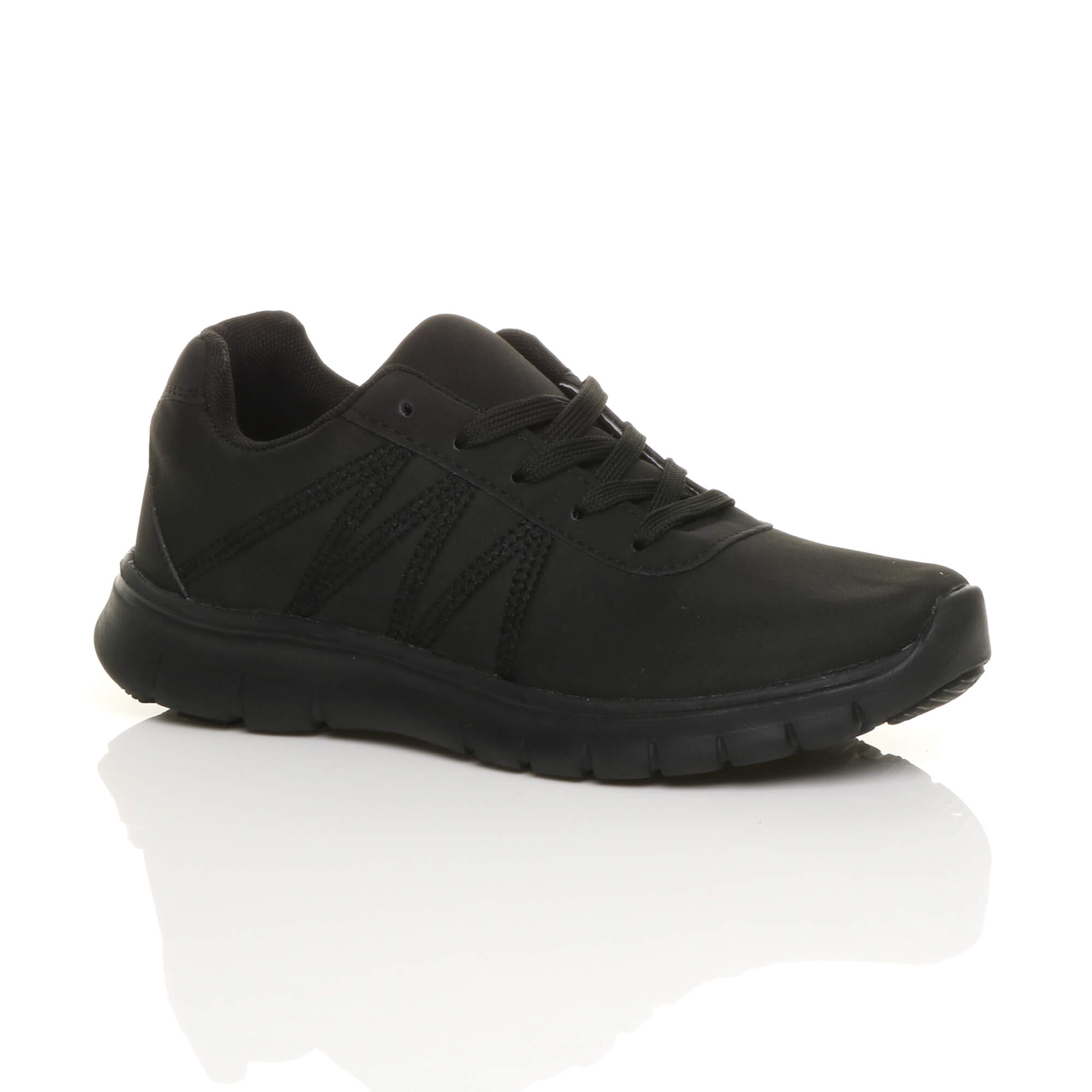 Black Lace Up Memory Foam Trainers