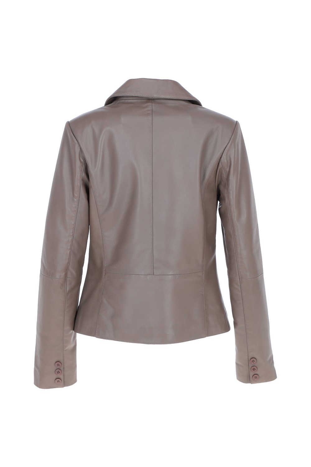 Taupe Ashwood Leather Taupe 'Angelica' Real Leather Two Button Blazer, Image 4 of 5