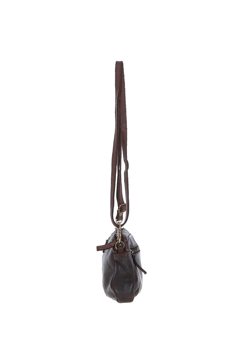 Dark Brown Real Leather Vintage Cross Body Bag, Image 5 of 5