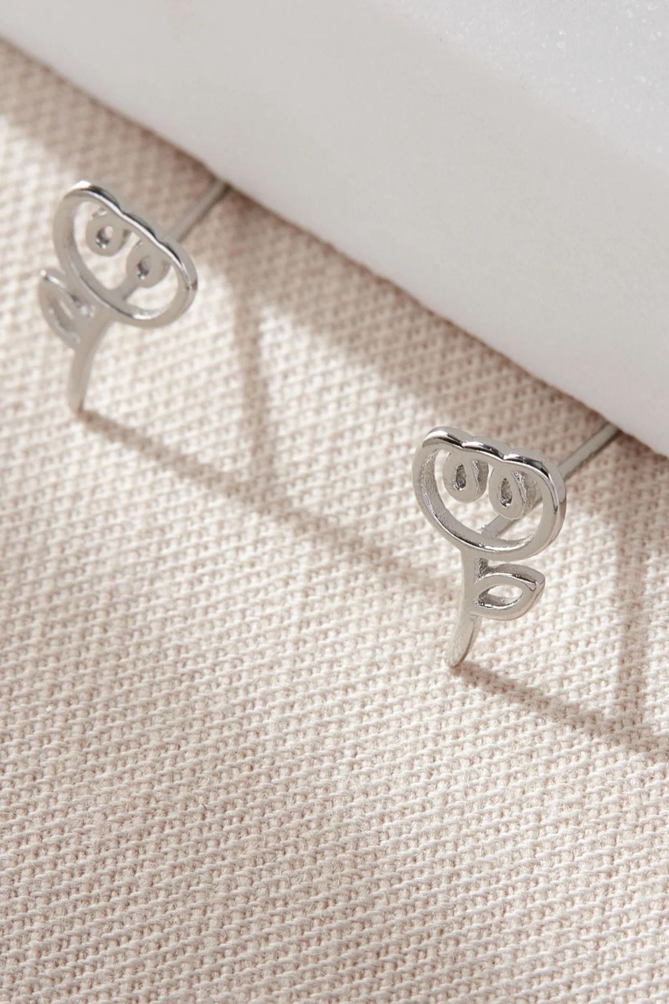 Silver Sterling Silver Tulip Flower Studs, Image 1 of 3
