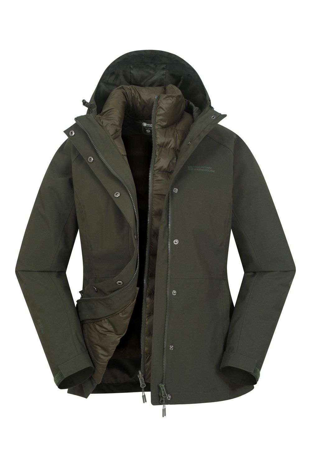 Khaki Alaskan 3 in 1 Padded Jacket, Image 5 of 6