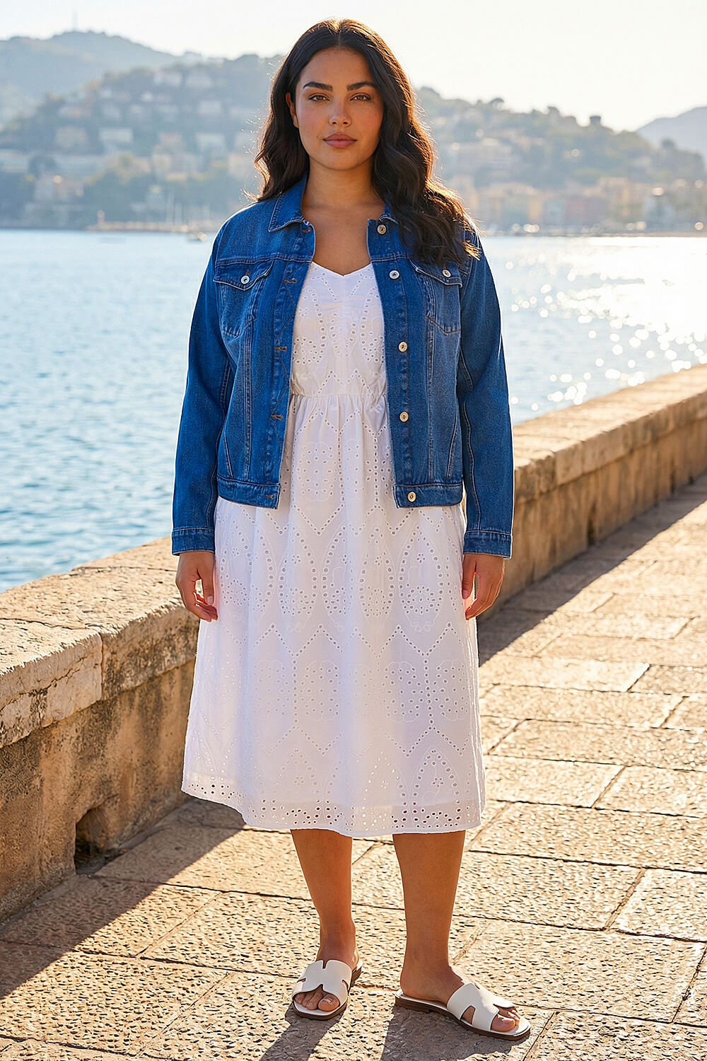 Denim Curve Cotton Denim Jacket, Image 3 of 4