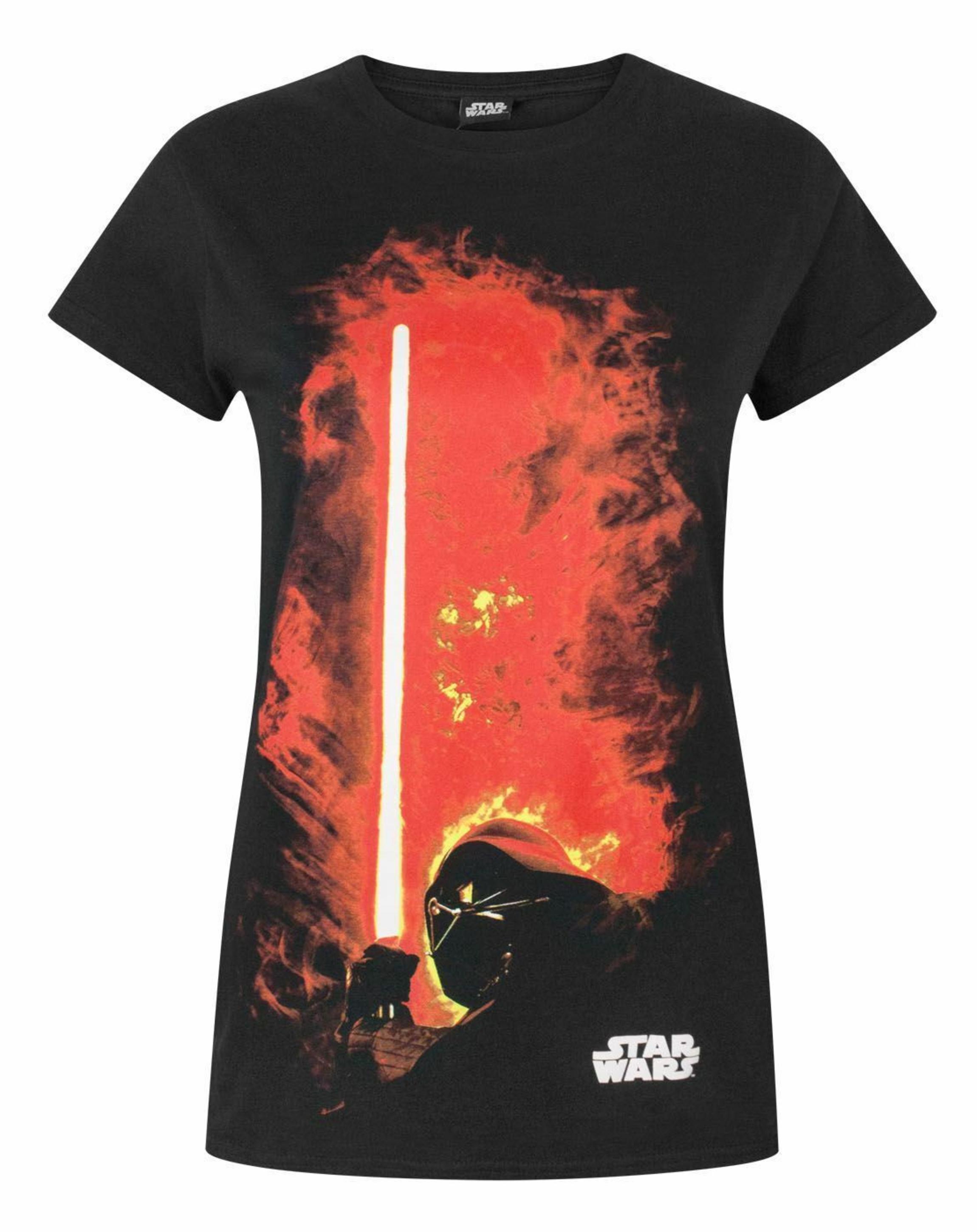 Black Star Wars Darth Vader Lightsaber T-Shirt