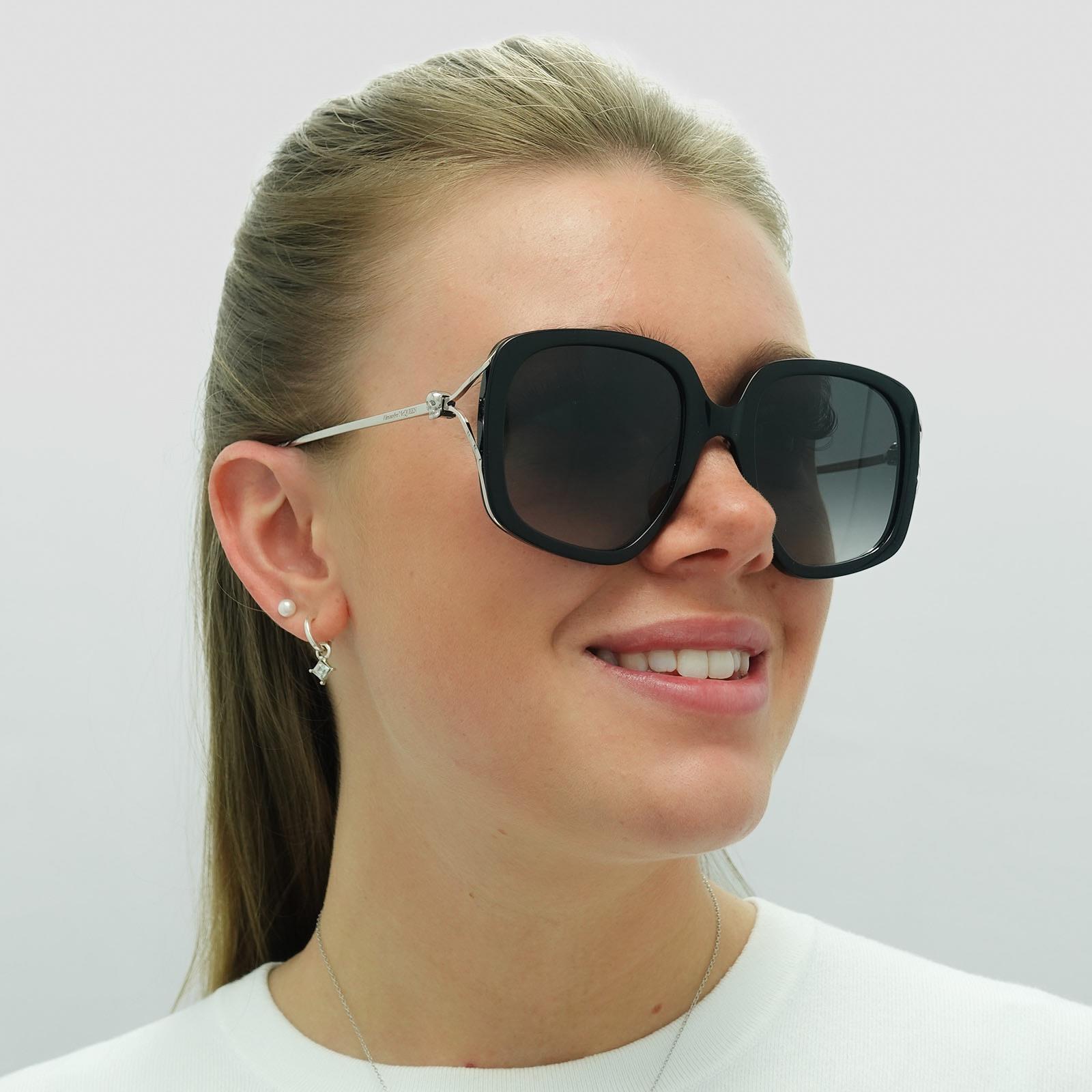Black Alexander McQueen Black Square Black Silver Grey Gradient AM0374S, Image 5 of 7