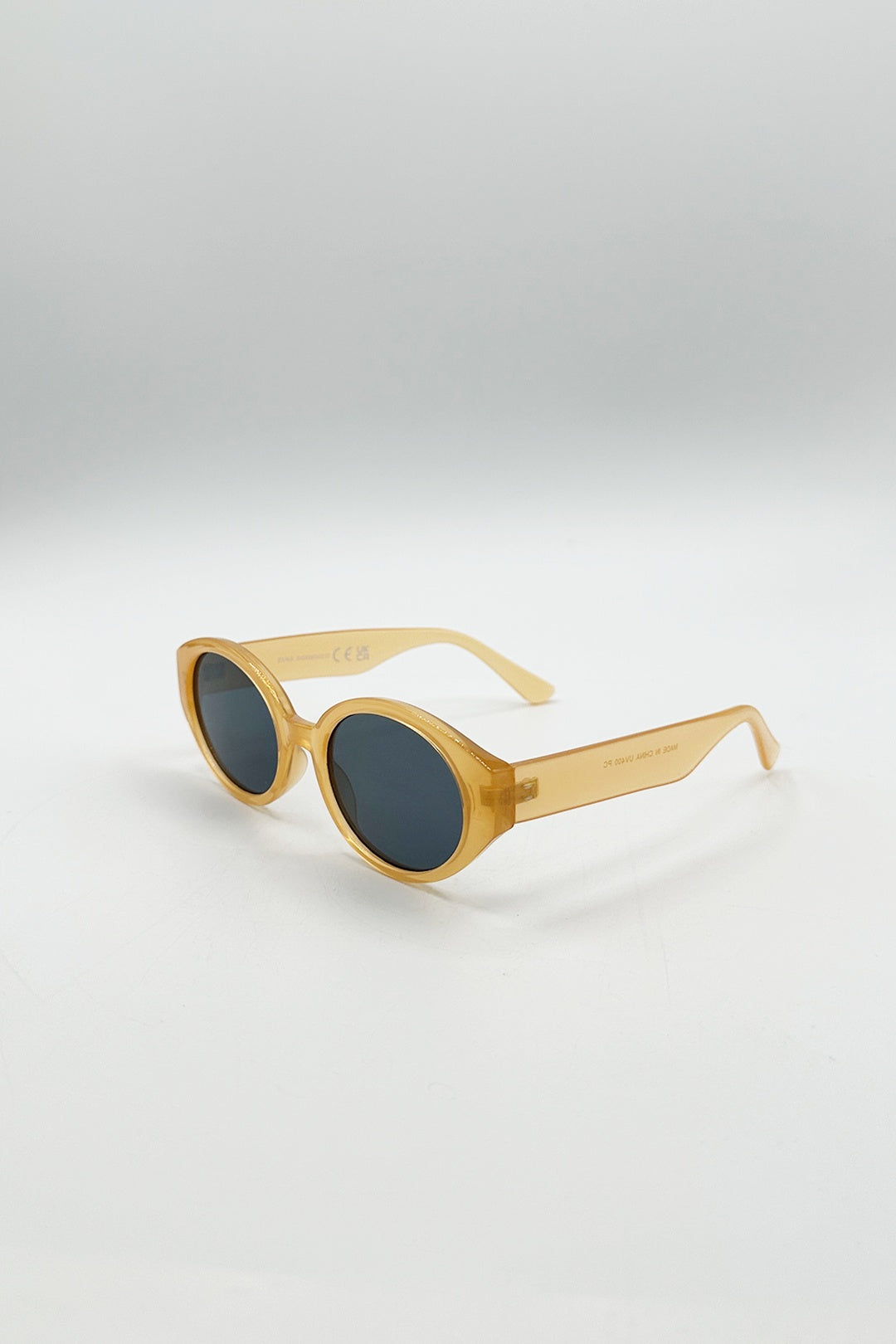 Yellow Oval Plastic Frame Sunglasses, Image 4 of 6
