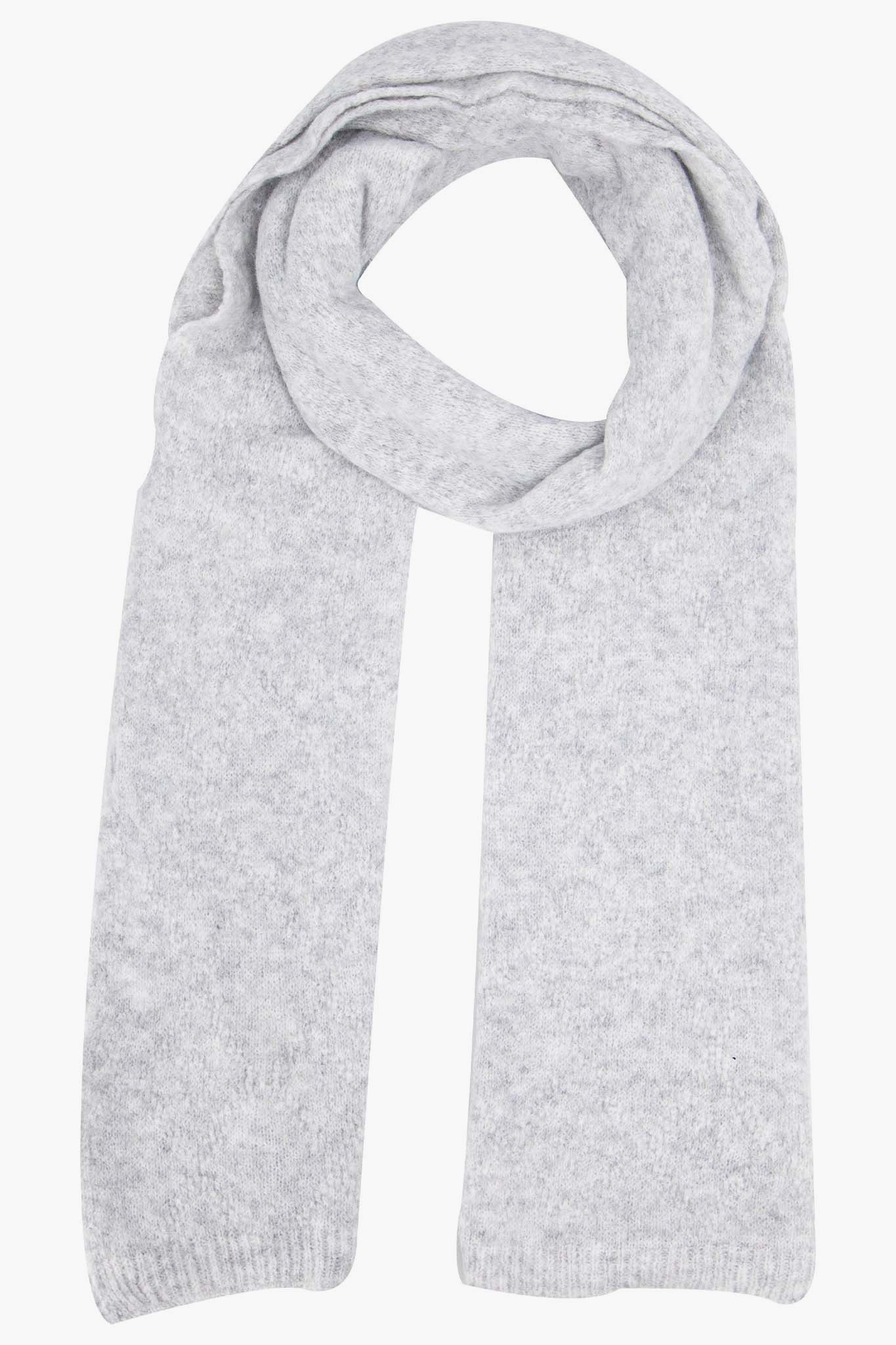 Light Grey Plain Wool Blend Winter Scarf, Image 1 of 4