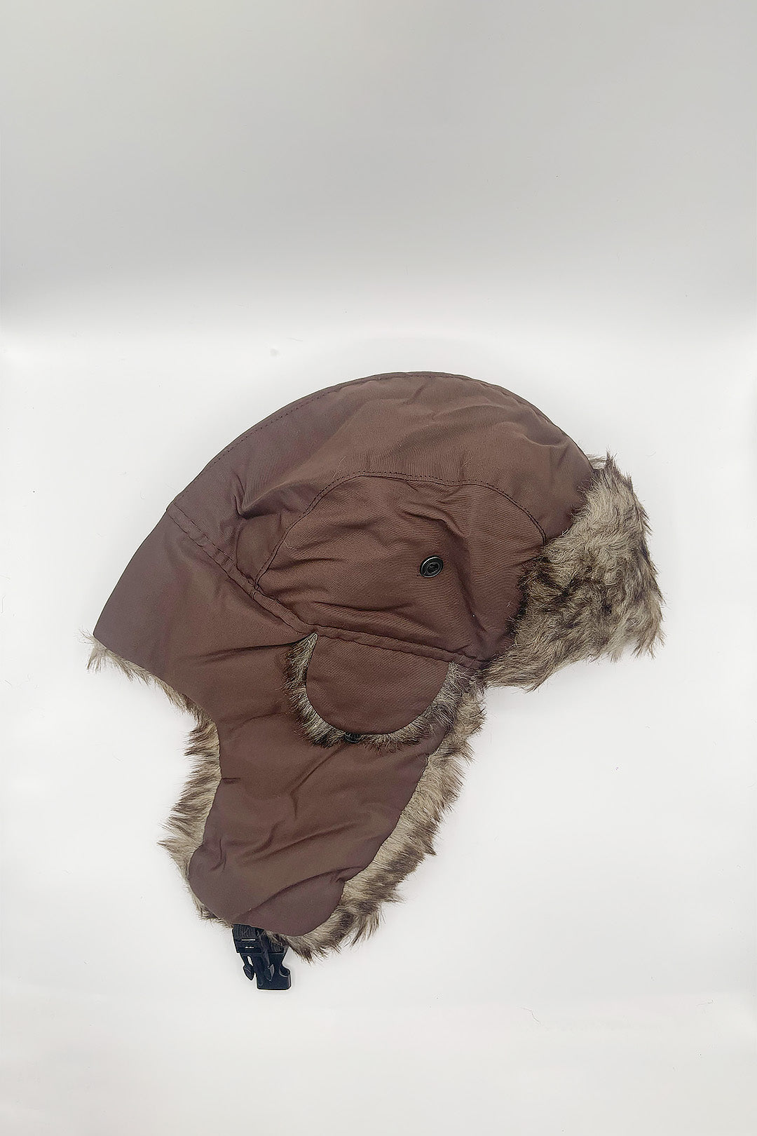 Brown Tapper Hat with Faux Fur Lining, Image 3 of 4