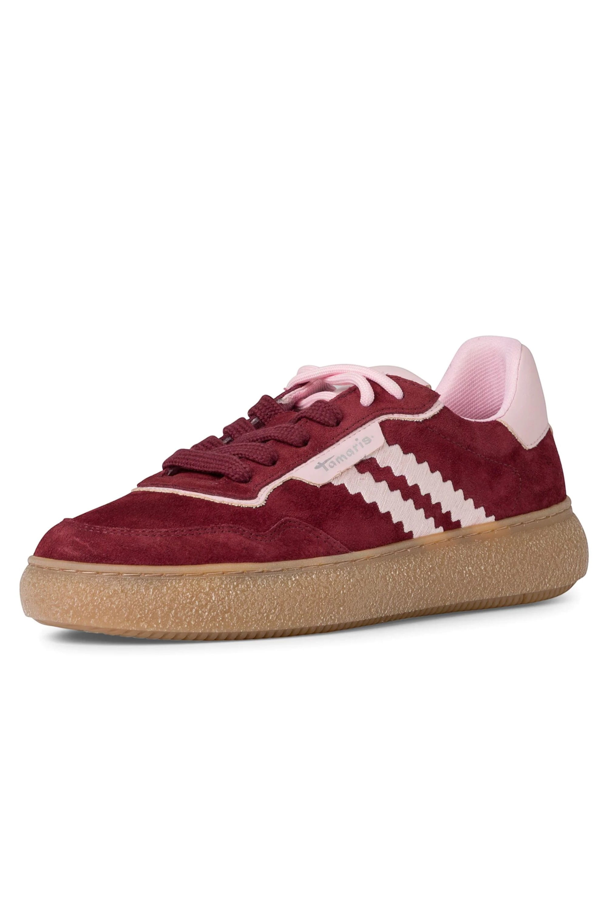 Red Tamaris Red Tamaris Merlot Red Stripe Sneakers, Image 3 of 7
