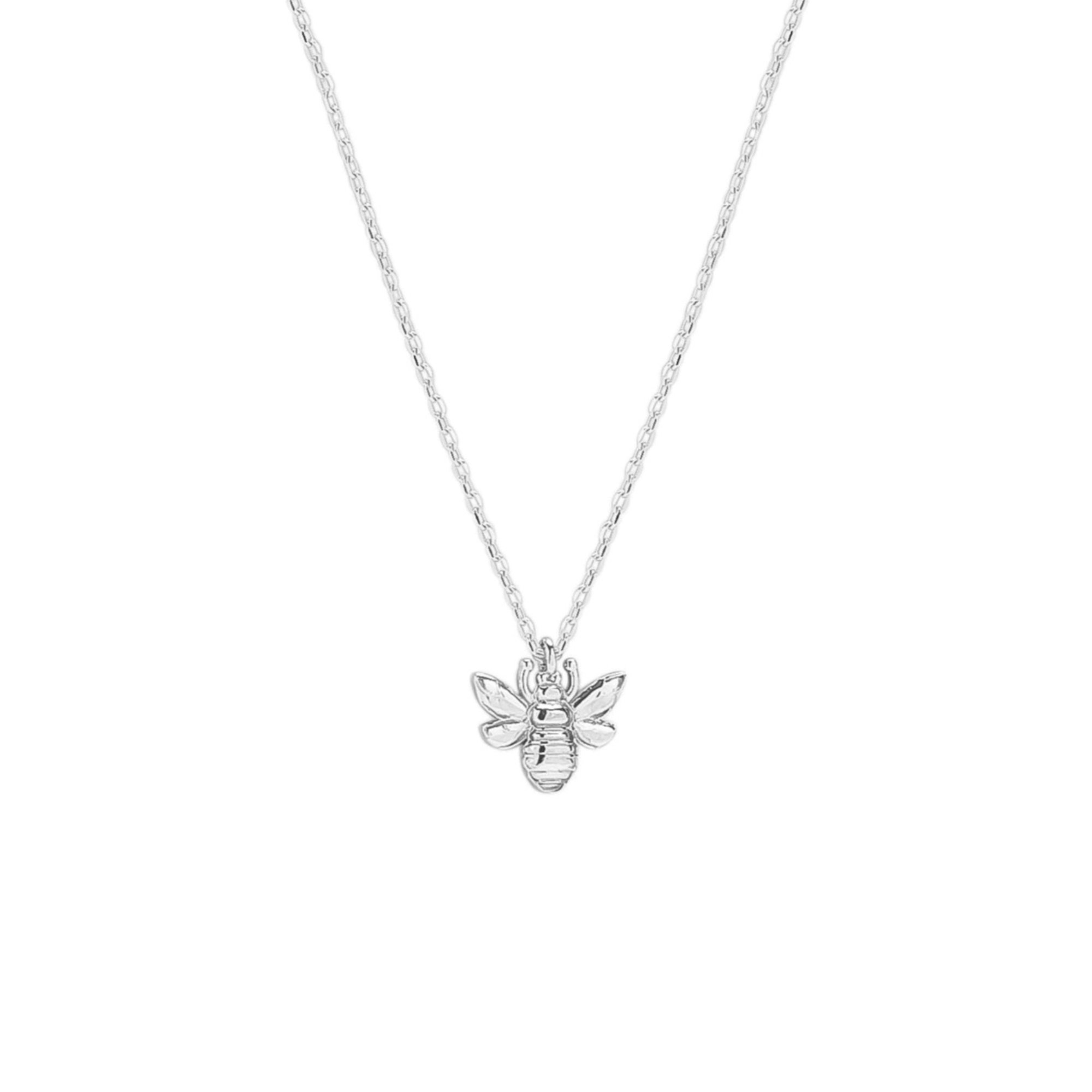 Silver Sterling Silver Bee Pendant Chain Necklace, Image 1 of 3