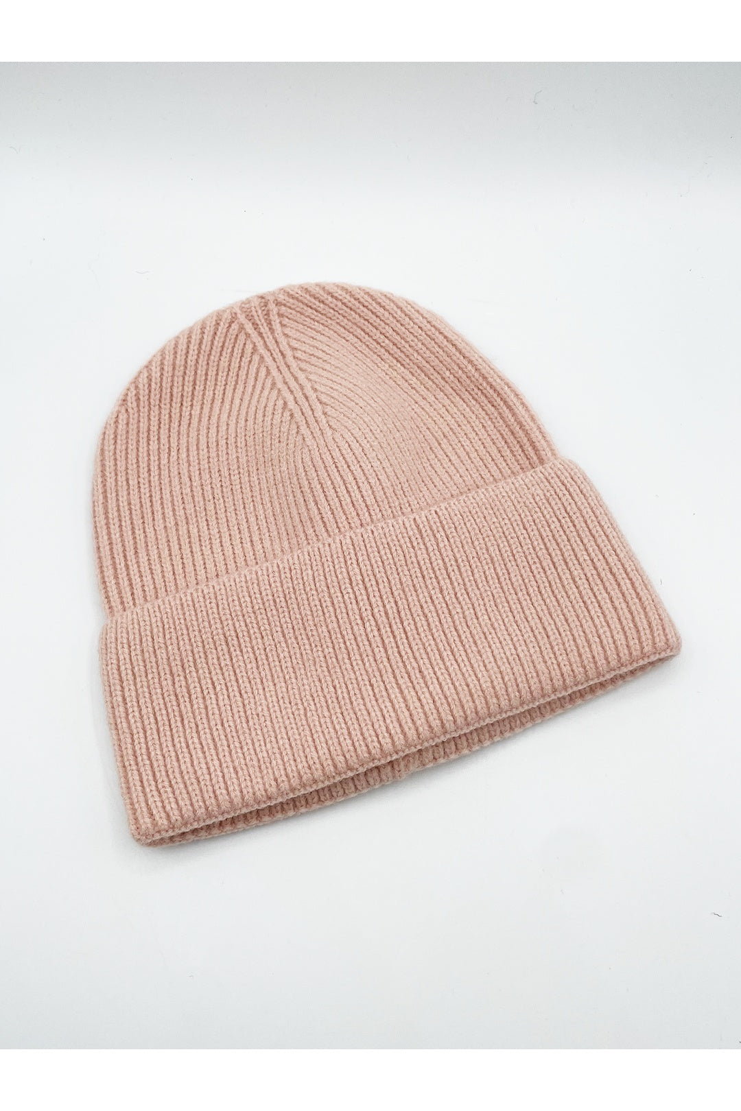 Light Pink Ribbed Beanie Hat, Image 2 of 4