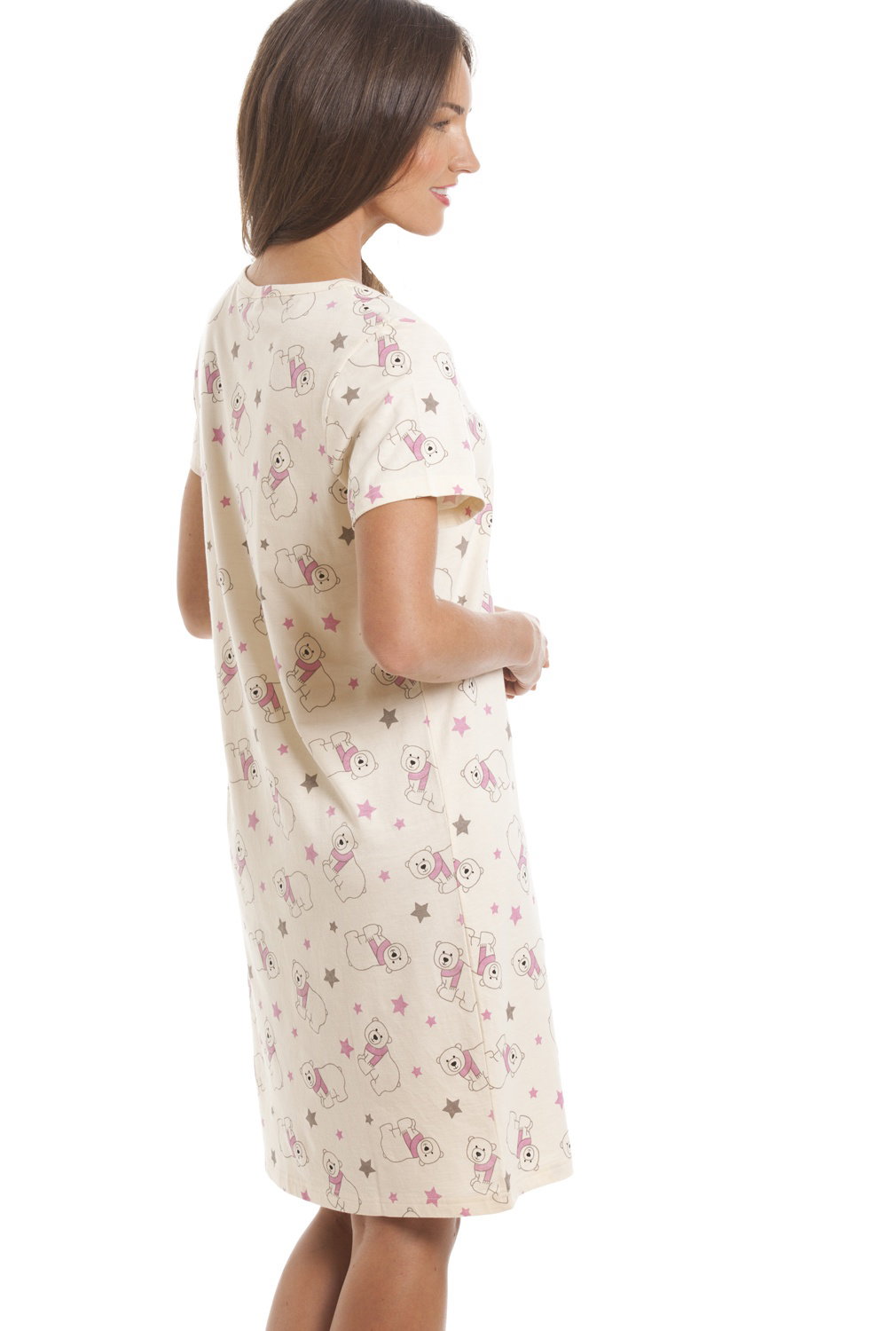 Ivory Polar Bear Print Cotton Nightshirt, Image 4 of 5