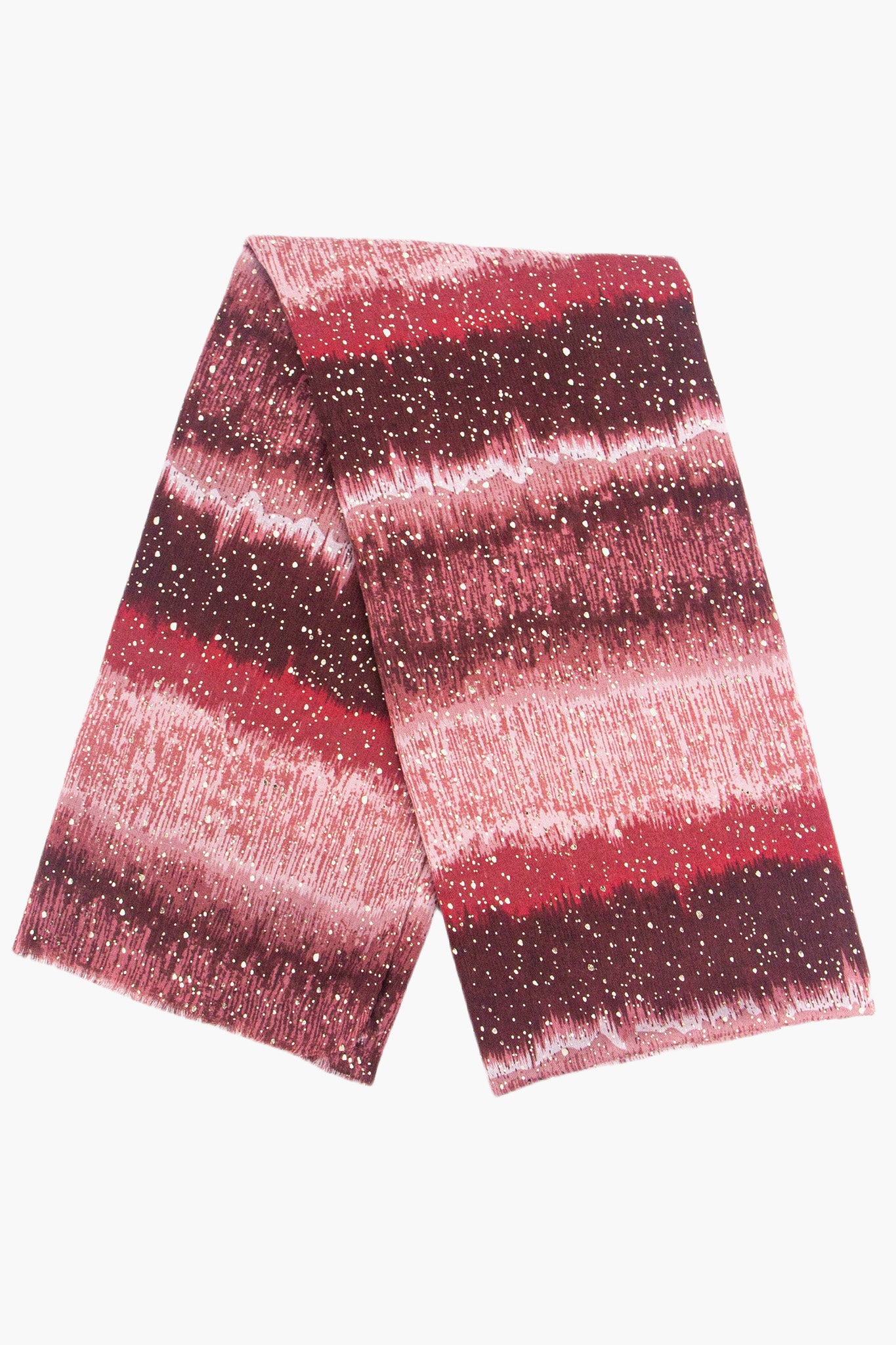 Red Speckled Ombre Striped Lightweight Scarf, Image 2 of 3