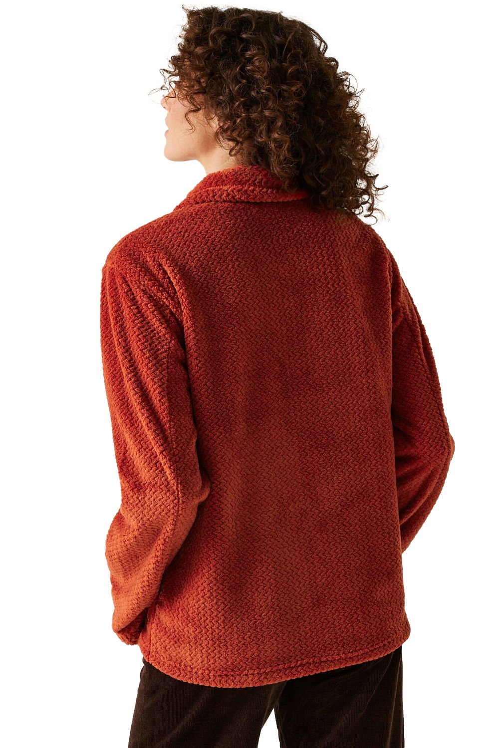 Rust Heidy Fluffy Full Zip Fleece Jacket, Image 3 of 4
