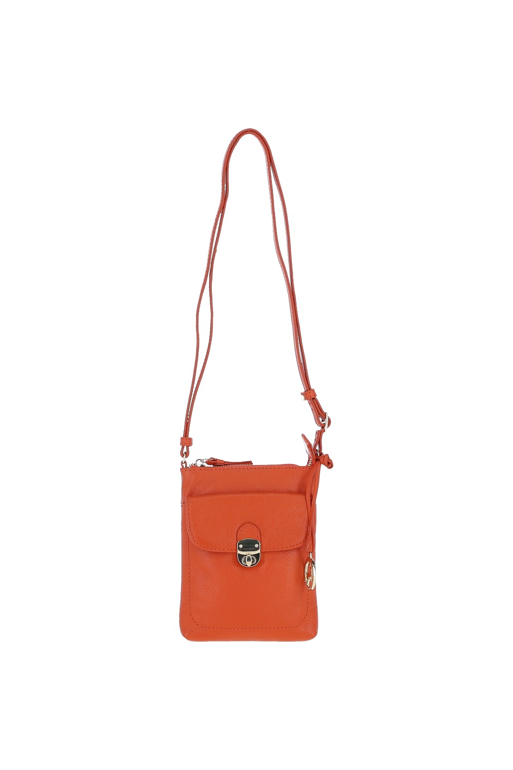 Orange Real Leather Crossbody Bag, Image 2 of 4