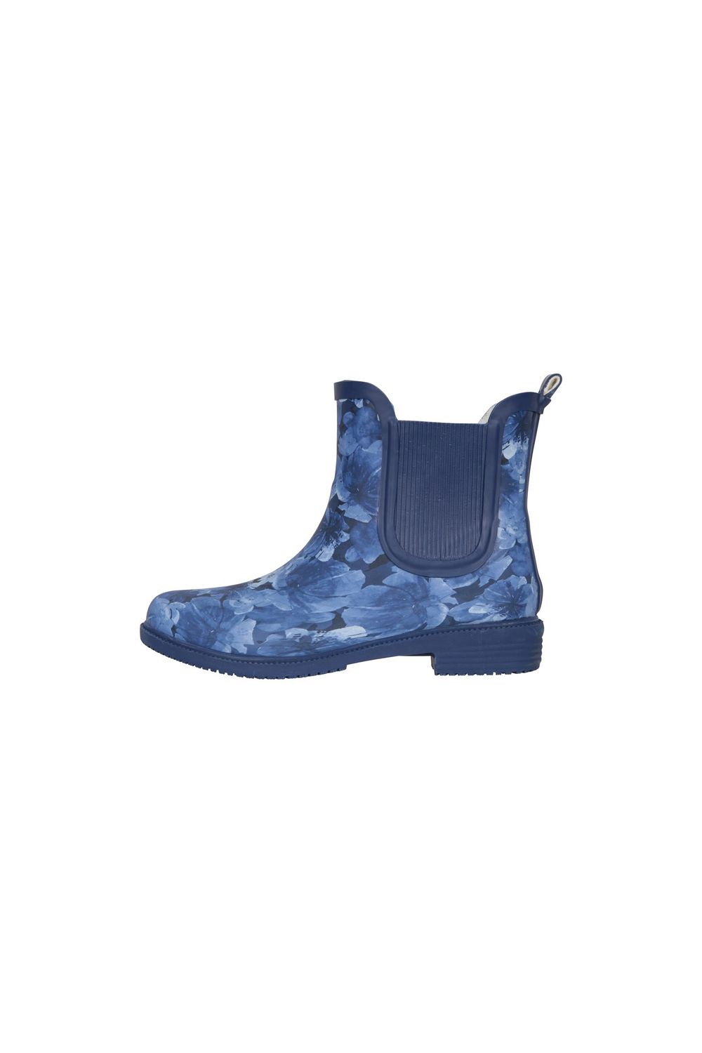 Navy Blue Floral Rubber Wellington Boots, Image 3 of 7