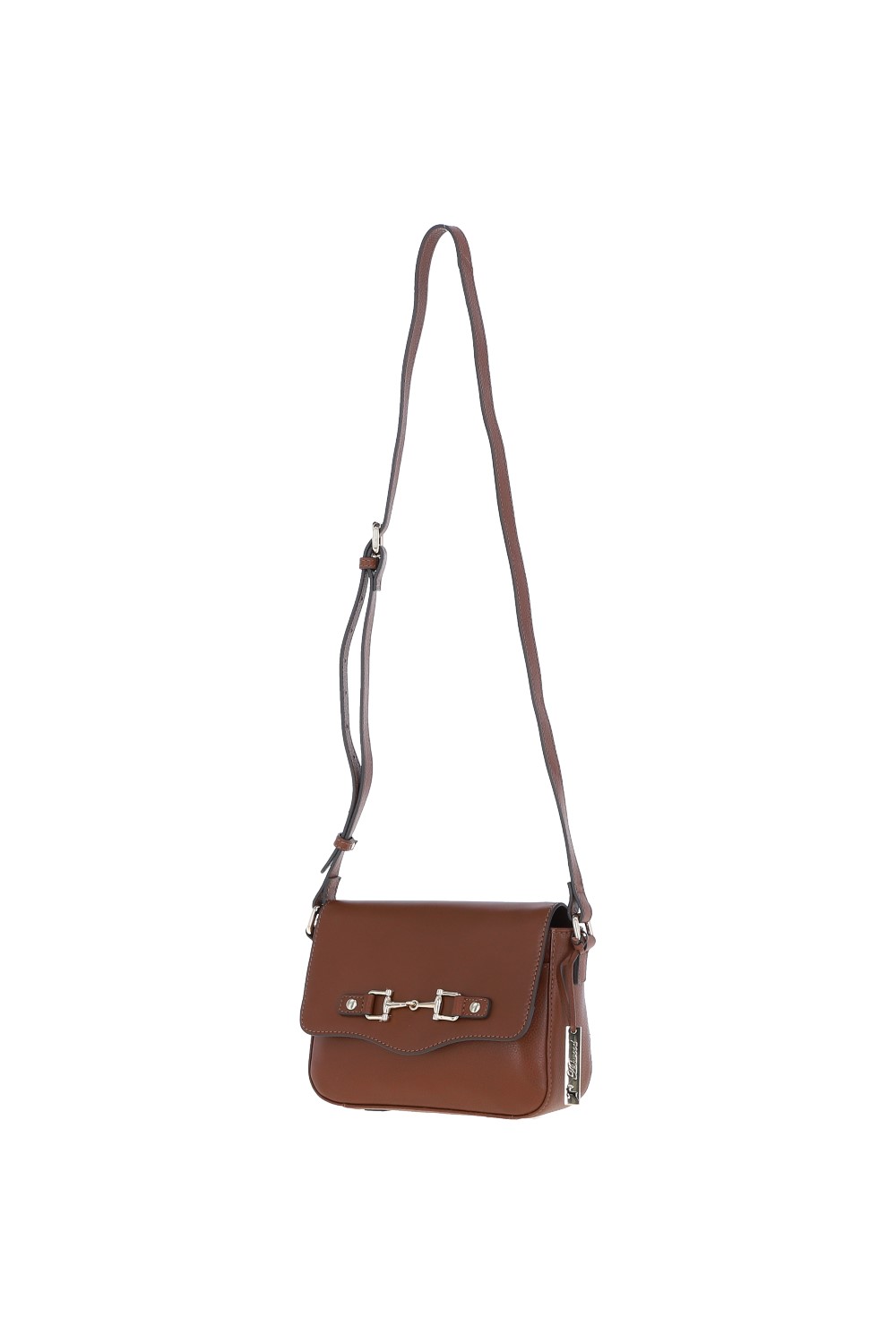 Tan Flap Over Real Leather Crossbody Bag, Image 2 of 4