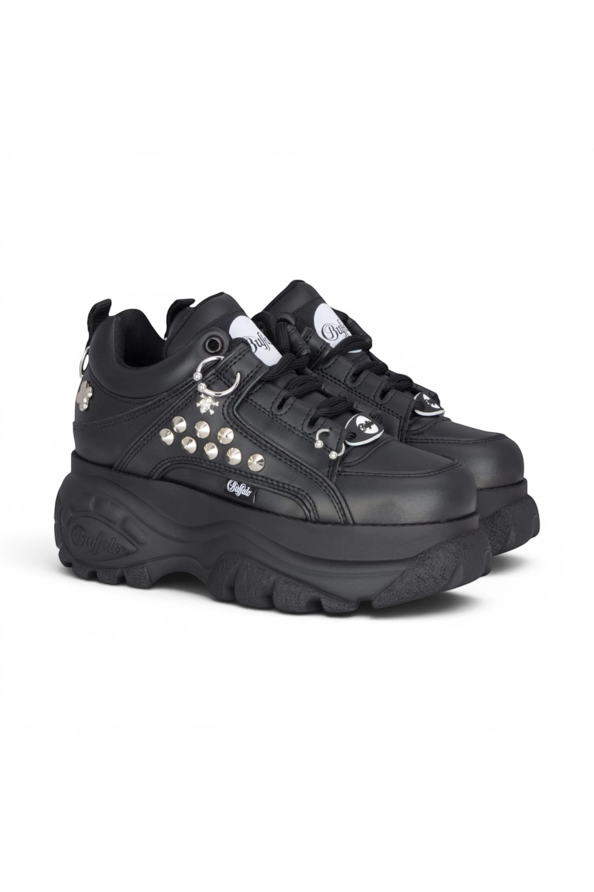Black Womens Chunky Platform Trainers -1339-14, Image 2 of 6