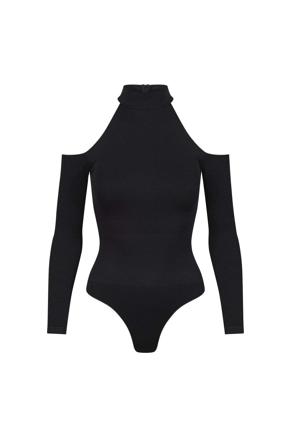 Black Cold Shoulder Sculpting Bodysuit