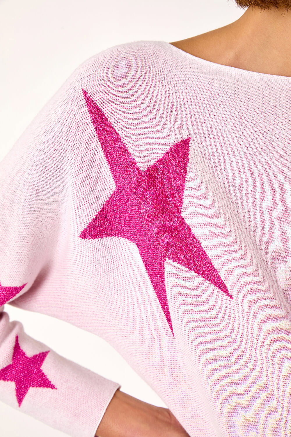 Light Pink Star Jacquard Jumper, Image 6 of 5