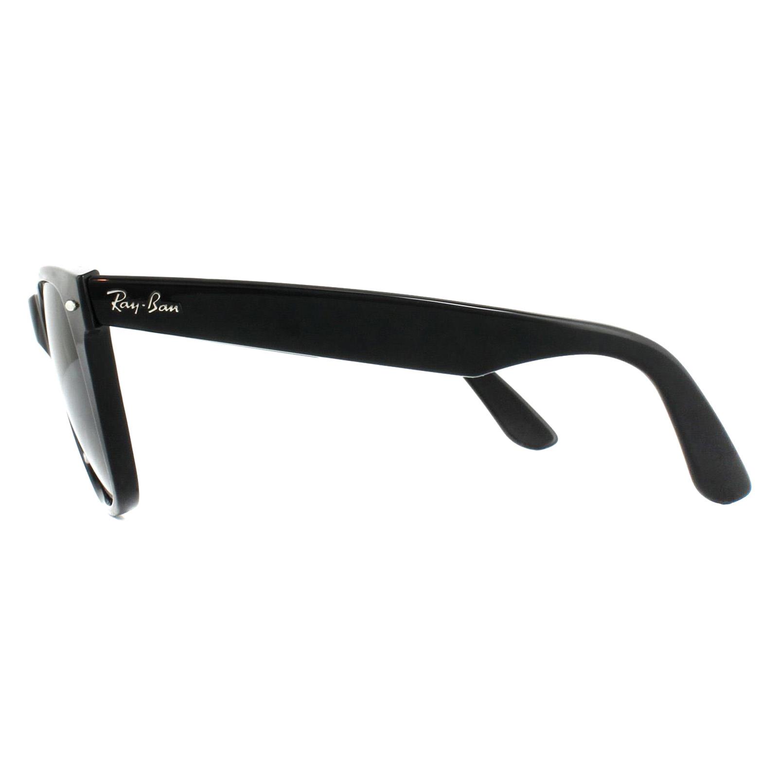 Black Rectangle Black Green Polarized Wayfarer 2140 Sunglasses, Image 3 of 3