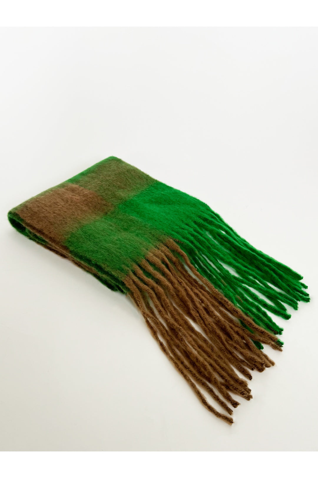 Green Chunky Check Scarf, Image 4 of 4