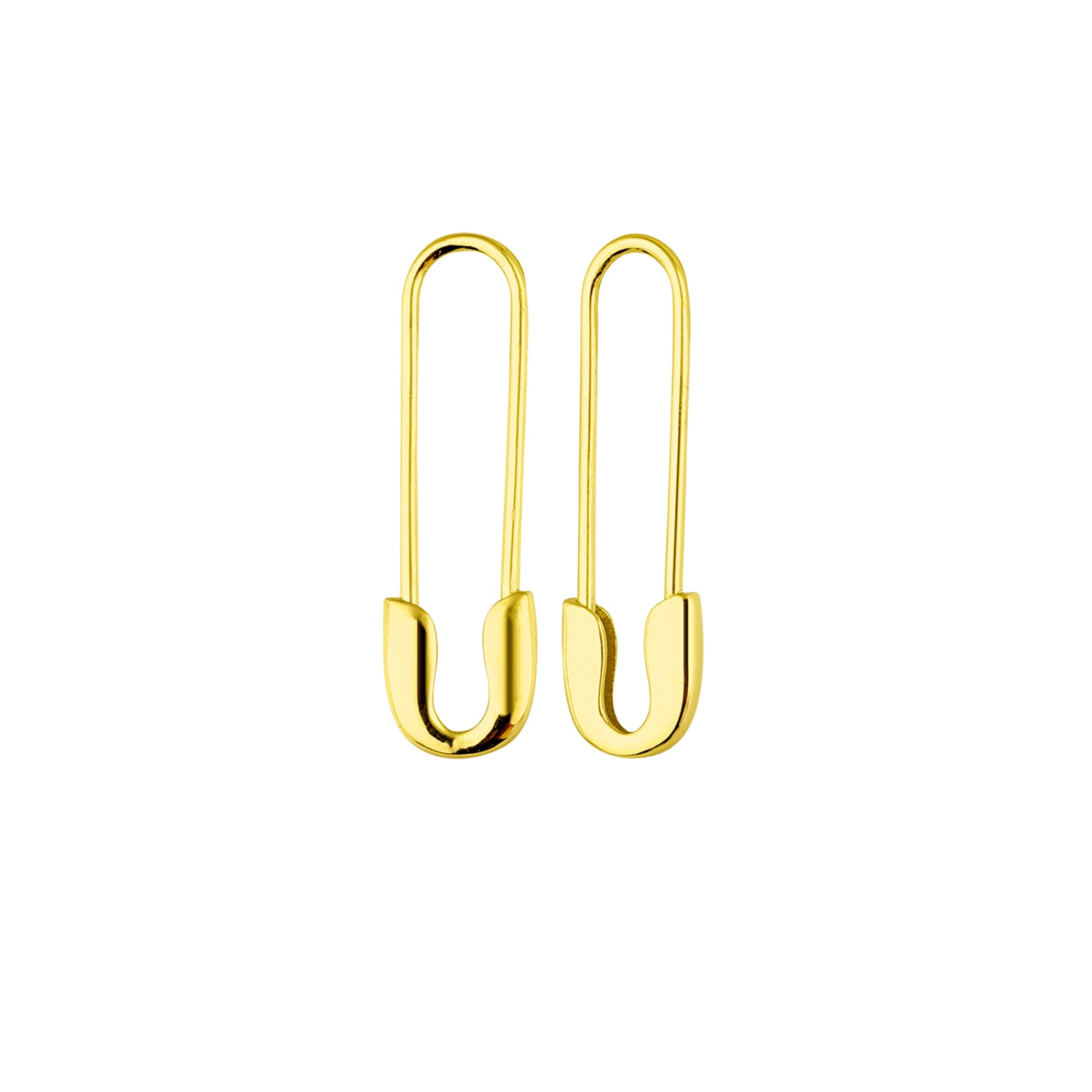 Gold Sterling Silver Safety Pin Earring, Image 1 of 4