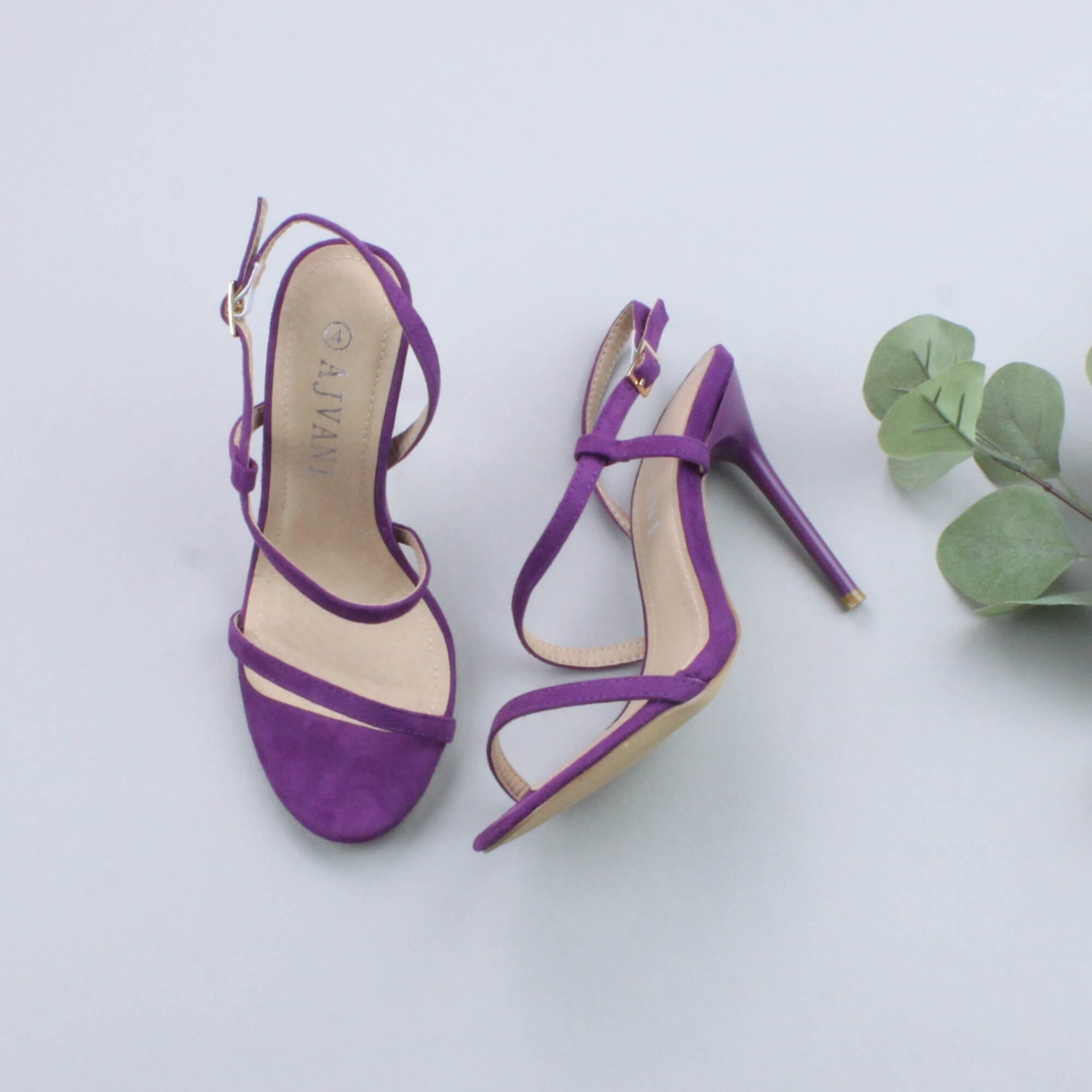 Purple AJVANI Purple High Heel Party Barely There Sandals, Image 4 of 6