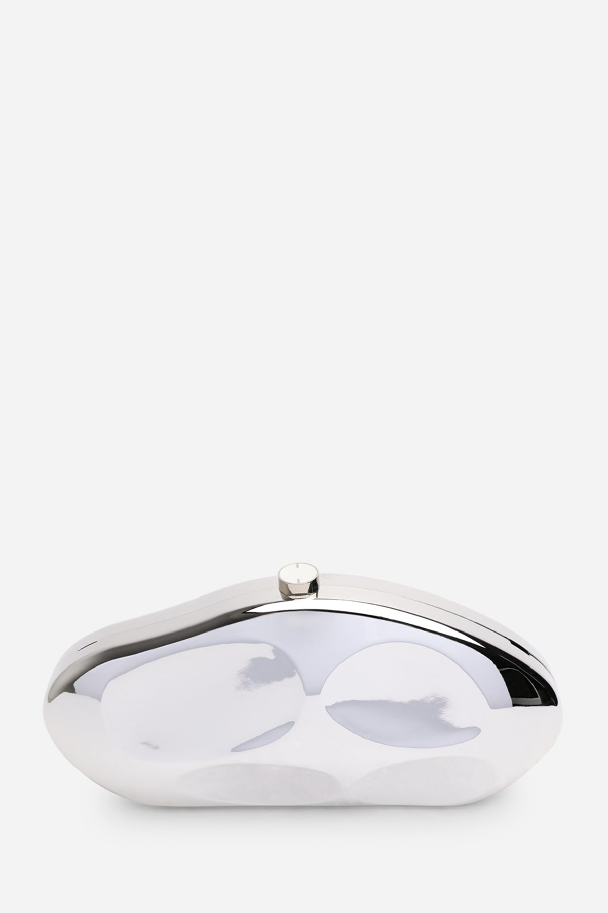 Silver Nude Sculpted Evening Clutch Bag, Image 1 of 6