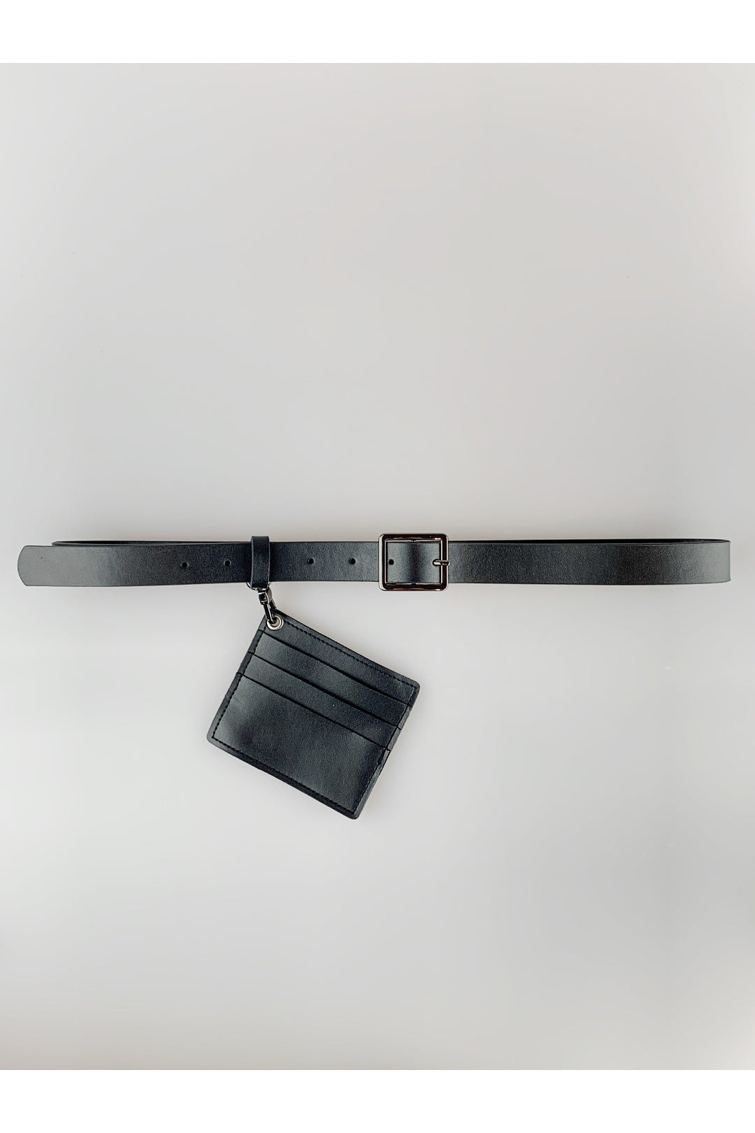 Black PU Leather Belt with Dettachable Card Holder, Image 7 of 7
