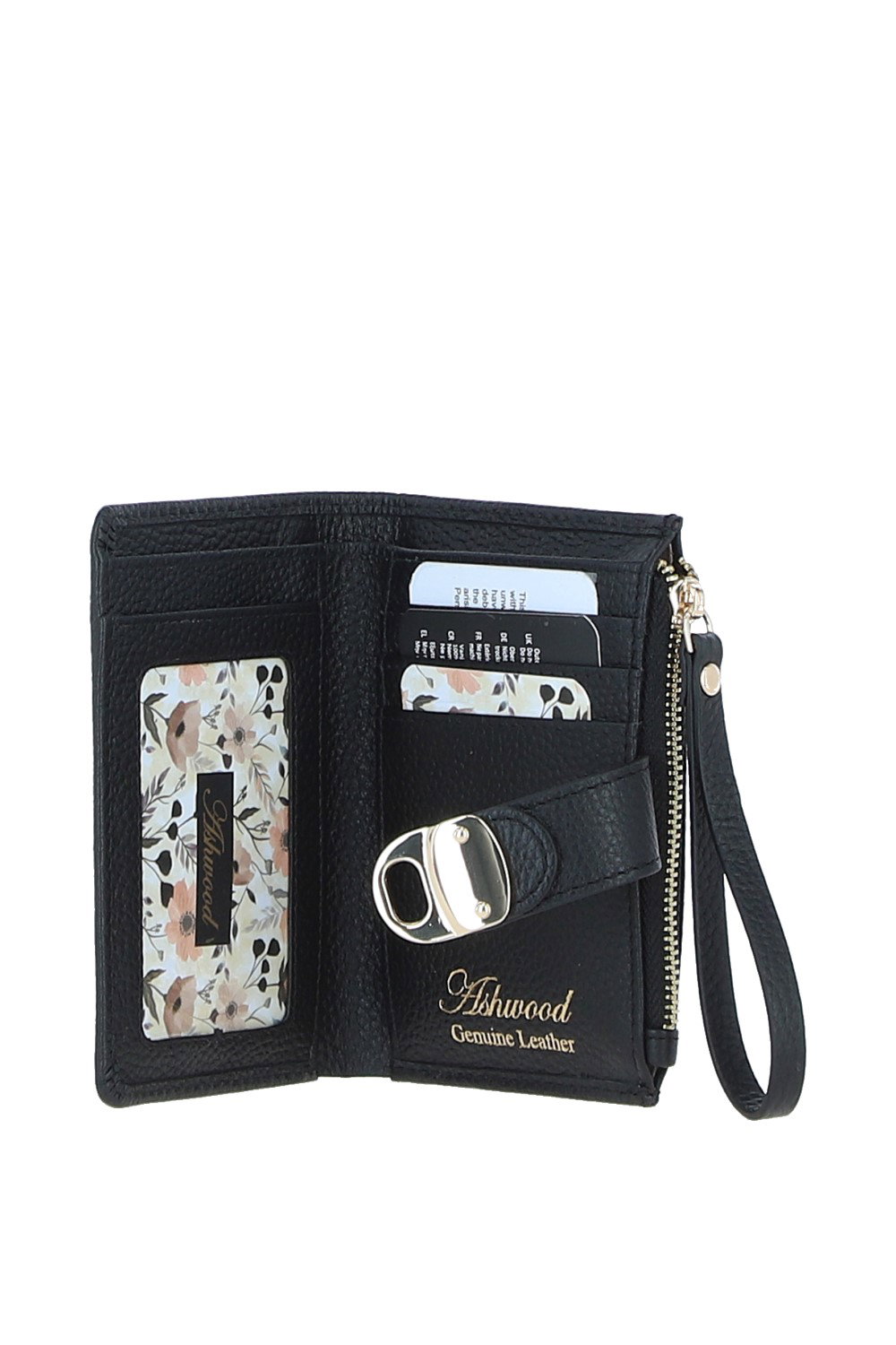 Black 'Amarella' Real Leather Purse, Image 3 of 4