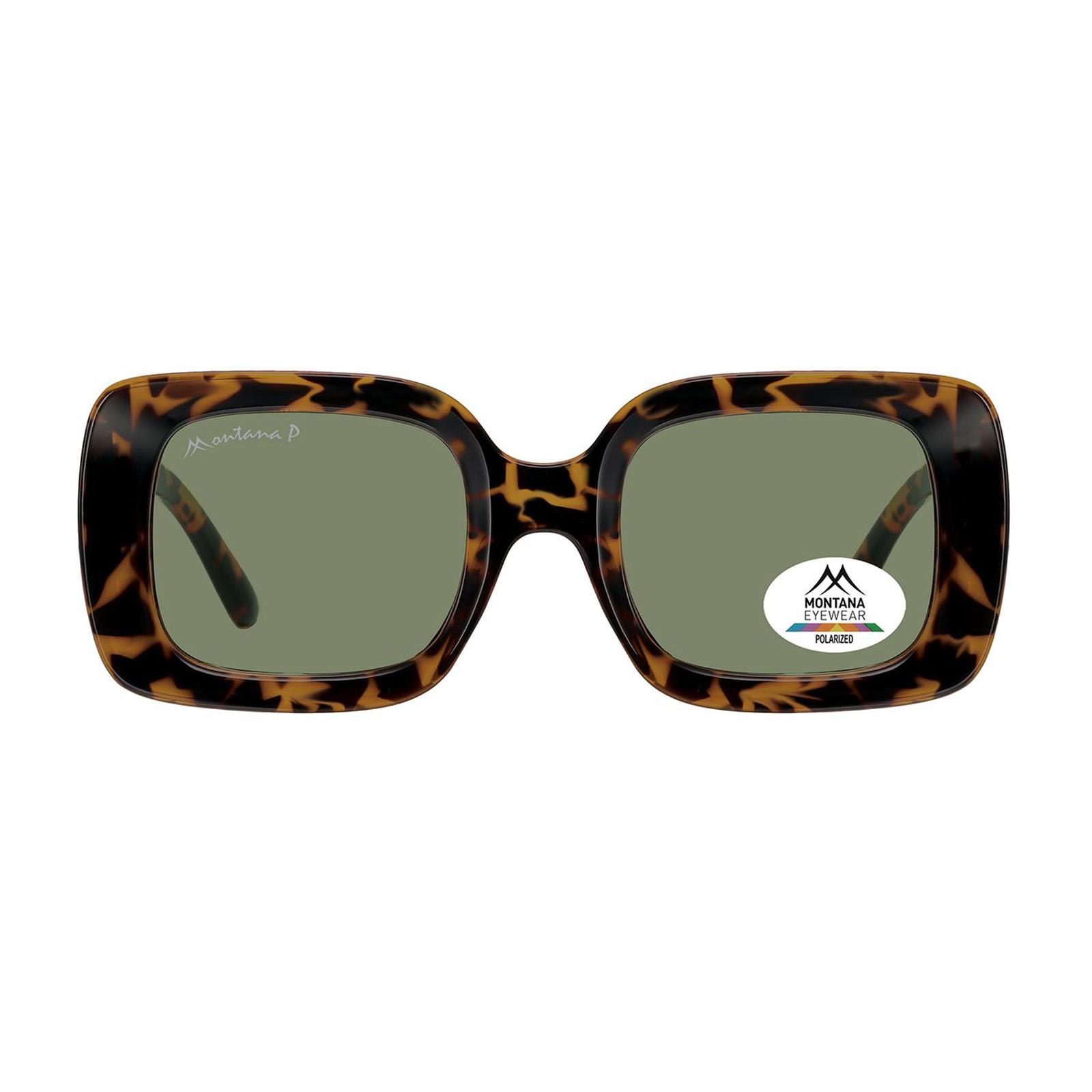 Brown Montana Brown Square Tortoise Green Polarized MP68, Image 1 of 3