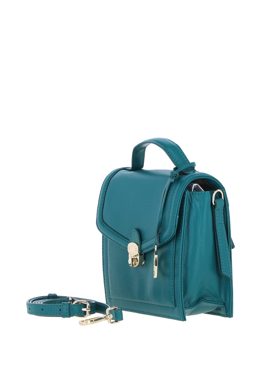 Green Ashwood Leather Green Compact Handbag With Detachable Crossbody Strap, Image 2 of 4