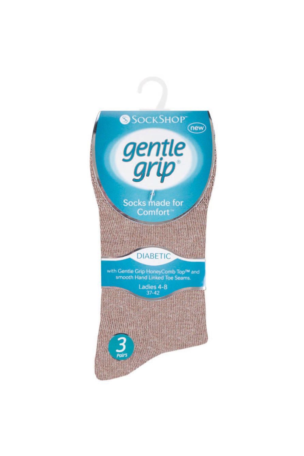 Brown 6 Pairs Diabetic Socks, Image 2 of 5