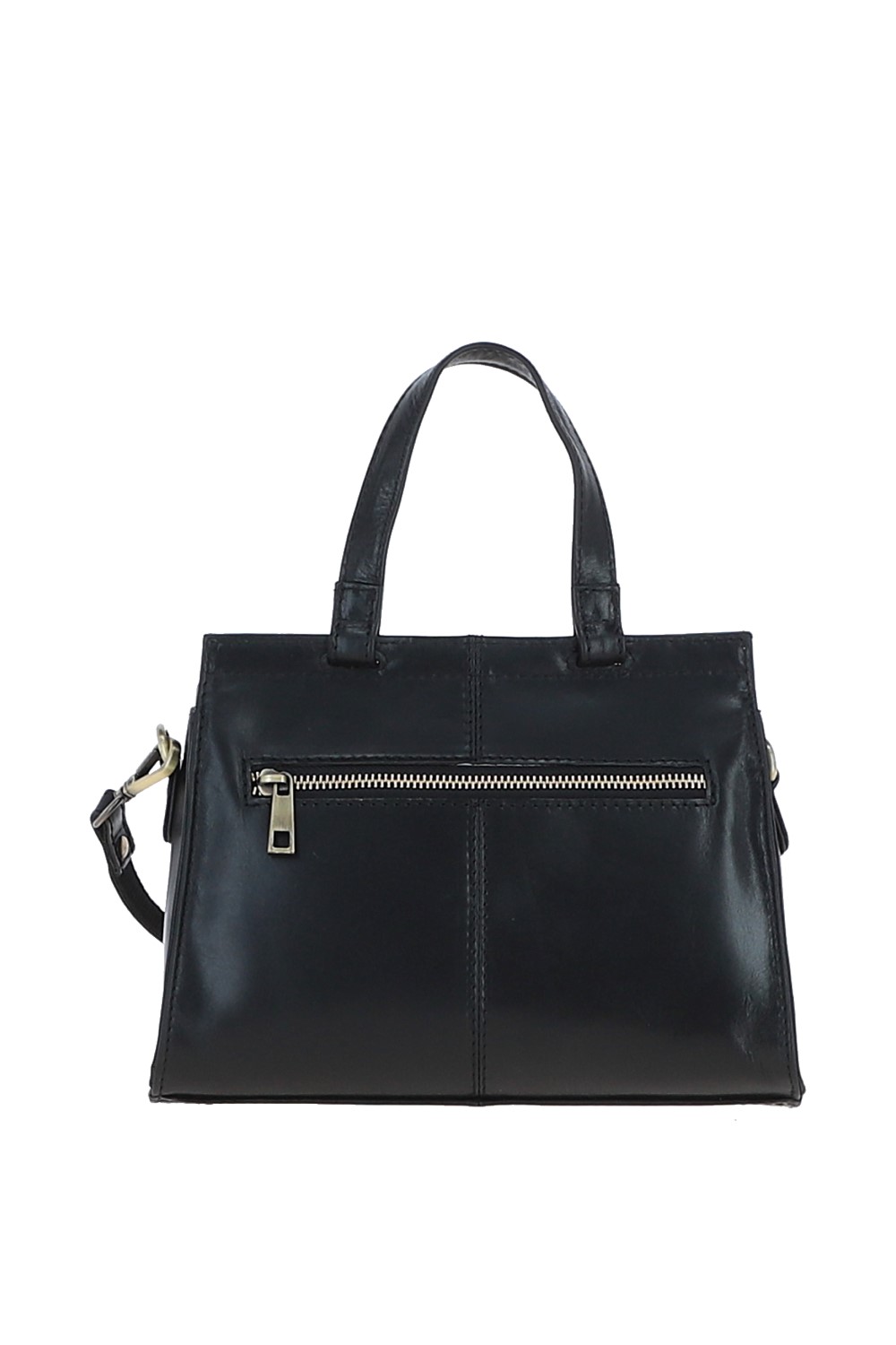 Black Medium Real Leather Grab Bag, Image 3 of 4
