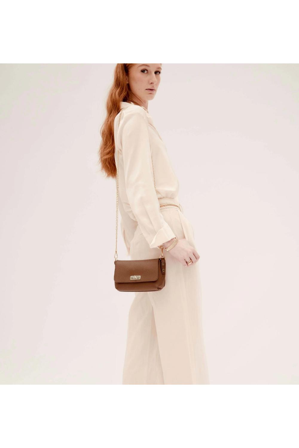 Tan The Maisie Mini Tan Leather Bag, Image 2 of 8