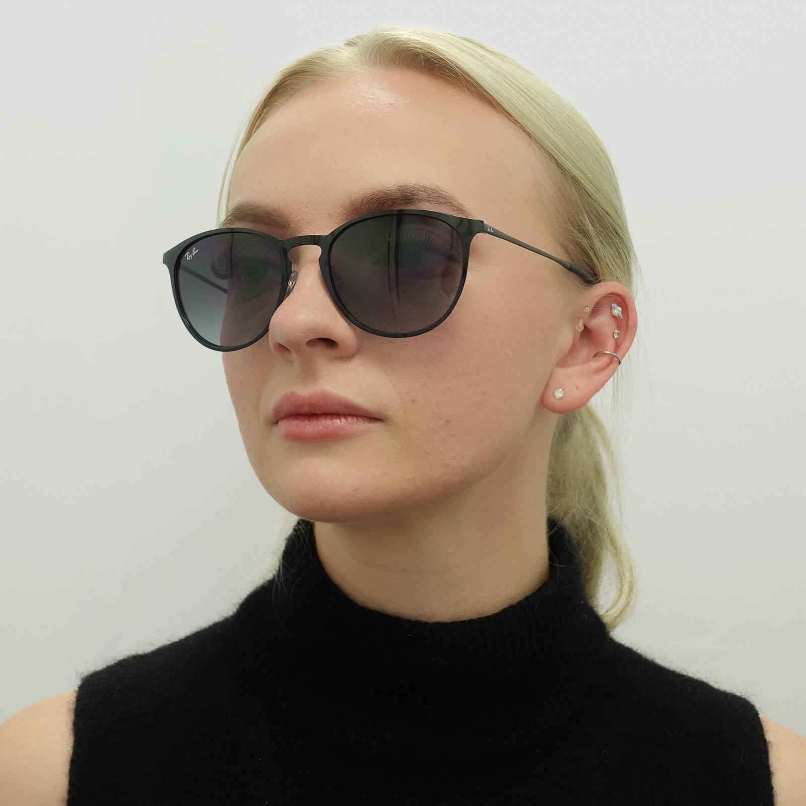 Black Round Black Grey Gradient Erika Metal 3539 Sunglasses, Image 5 of 6