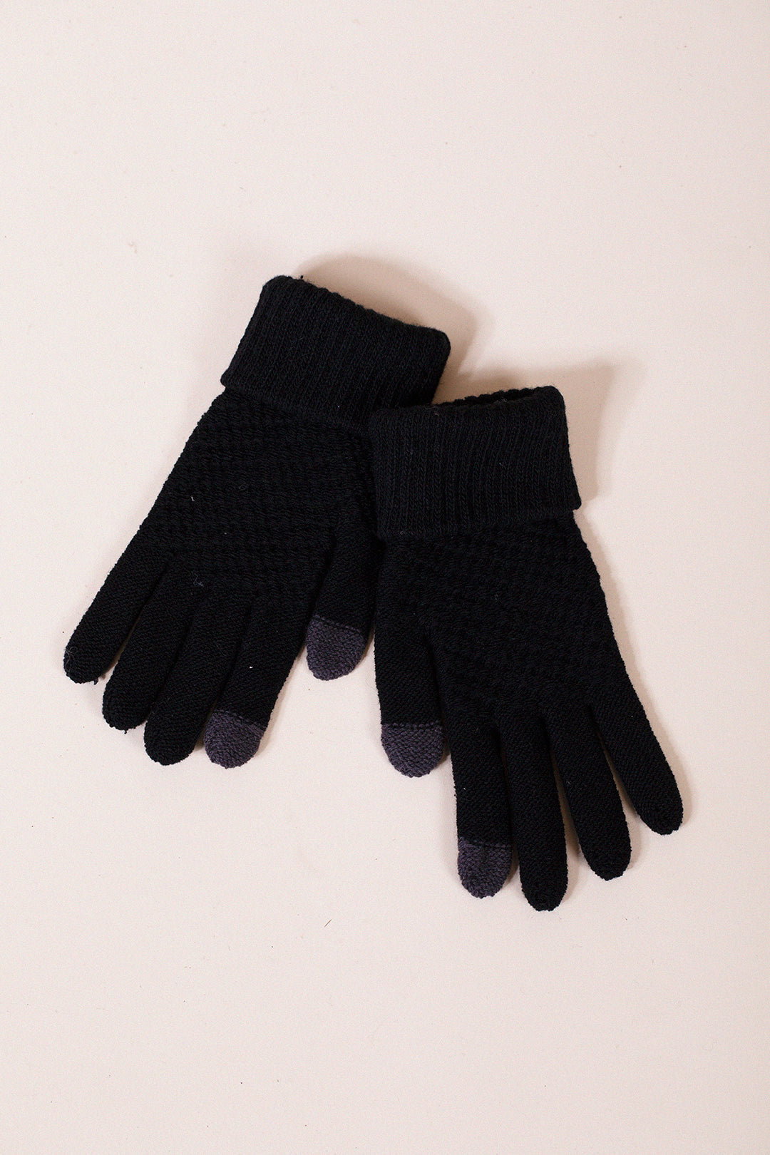 Black Knitted Gloves - Touch Screen, Image 3 of 3