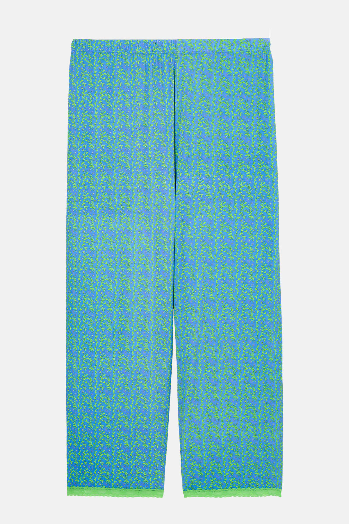 Blue Fluorescent British Boxers Blue Fluorescent "Blooming Fabulous" Bamboo Lace Pyjama Set, Image 6 of 6