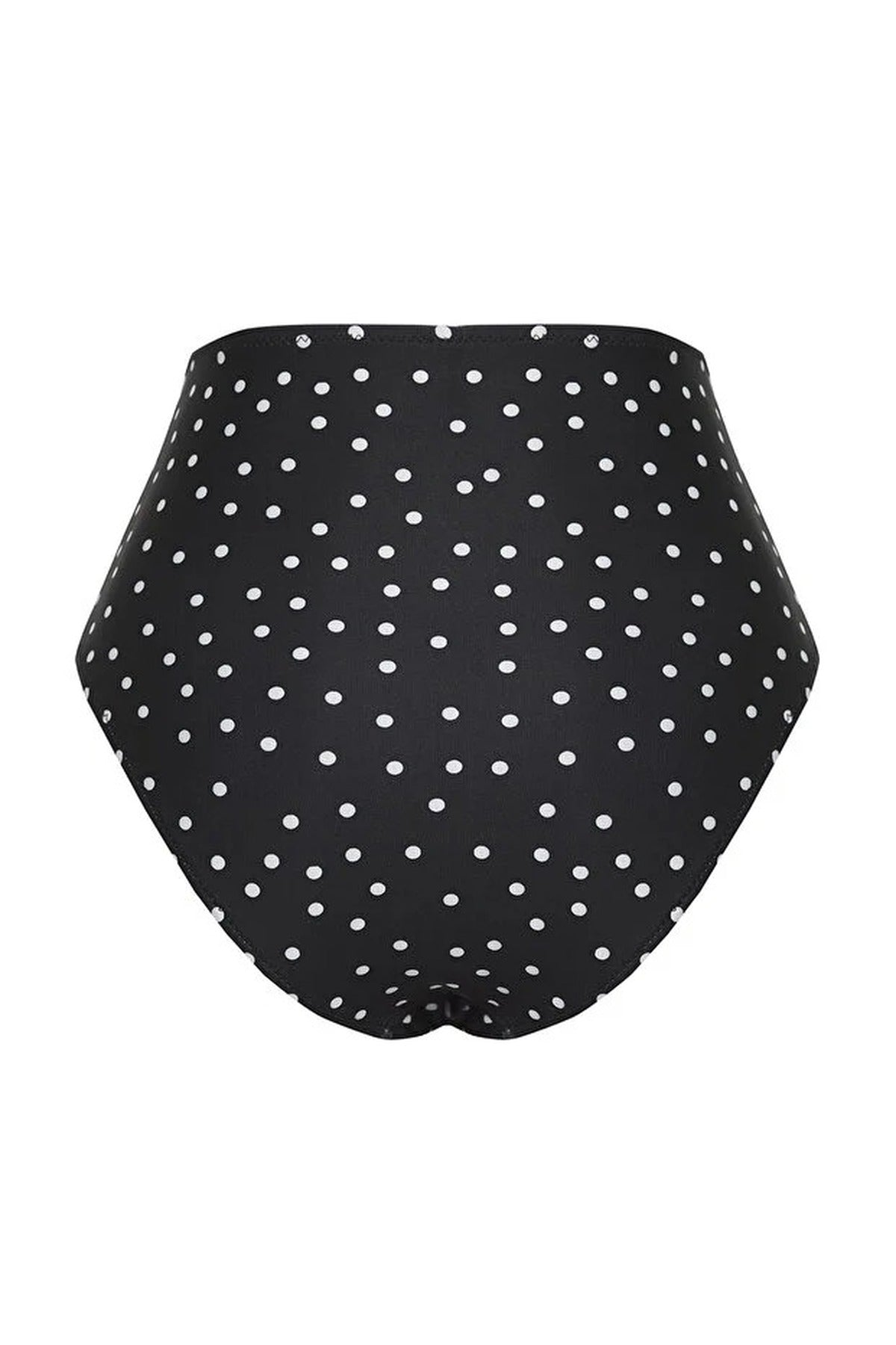 Multi WOVCOR Multi Polka Dot Printed High Waist Shaping Bikini Bottom with Ruched Detail, Image 3 of 4