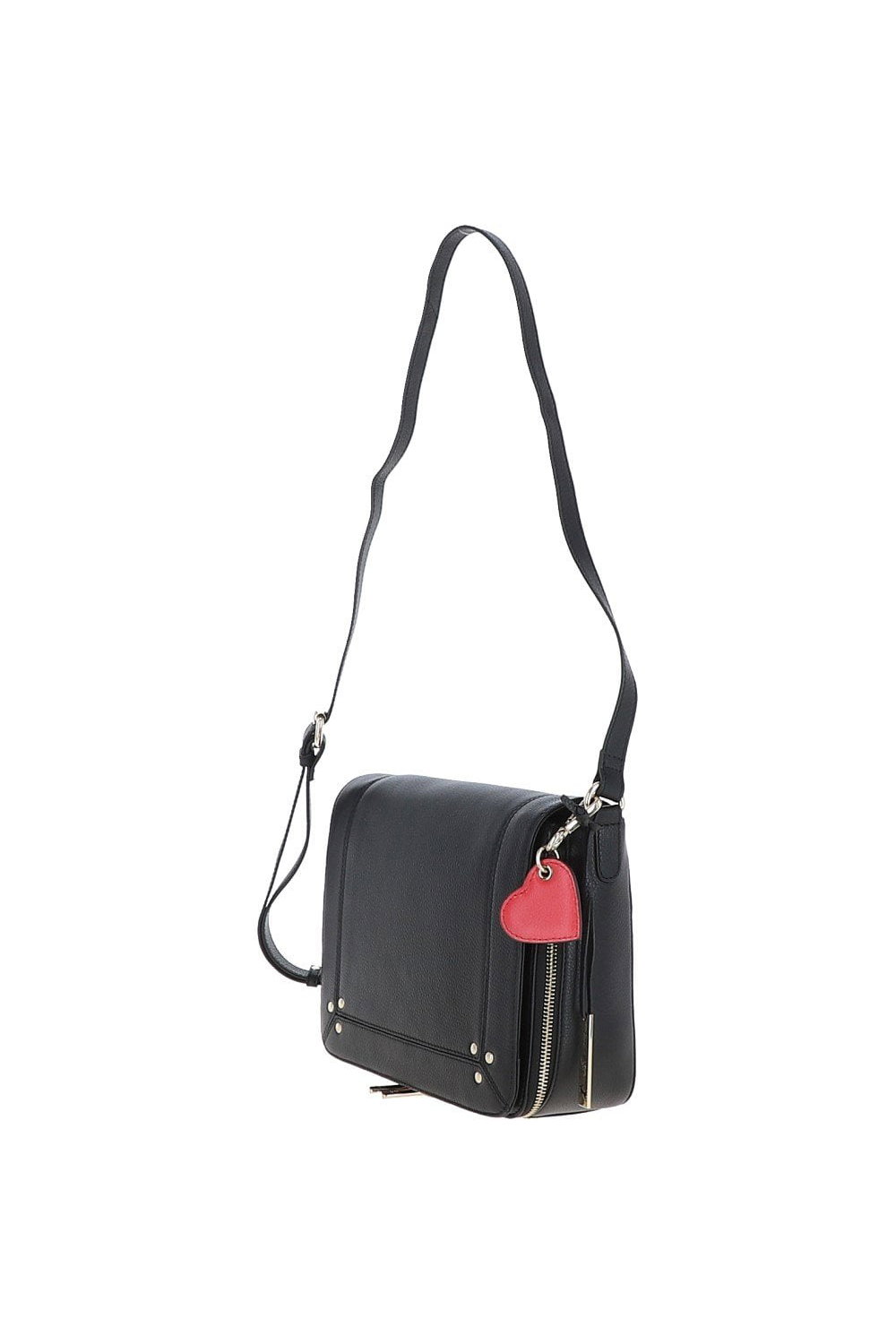 Black 'Tsanta' Flap Over Real Leather Shoulder Bag, Image 2 of 4