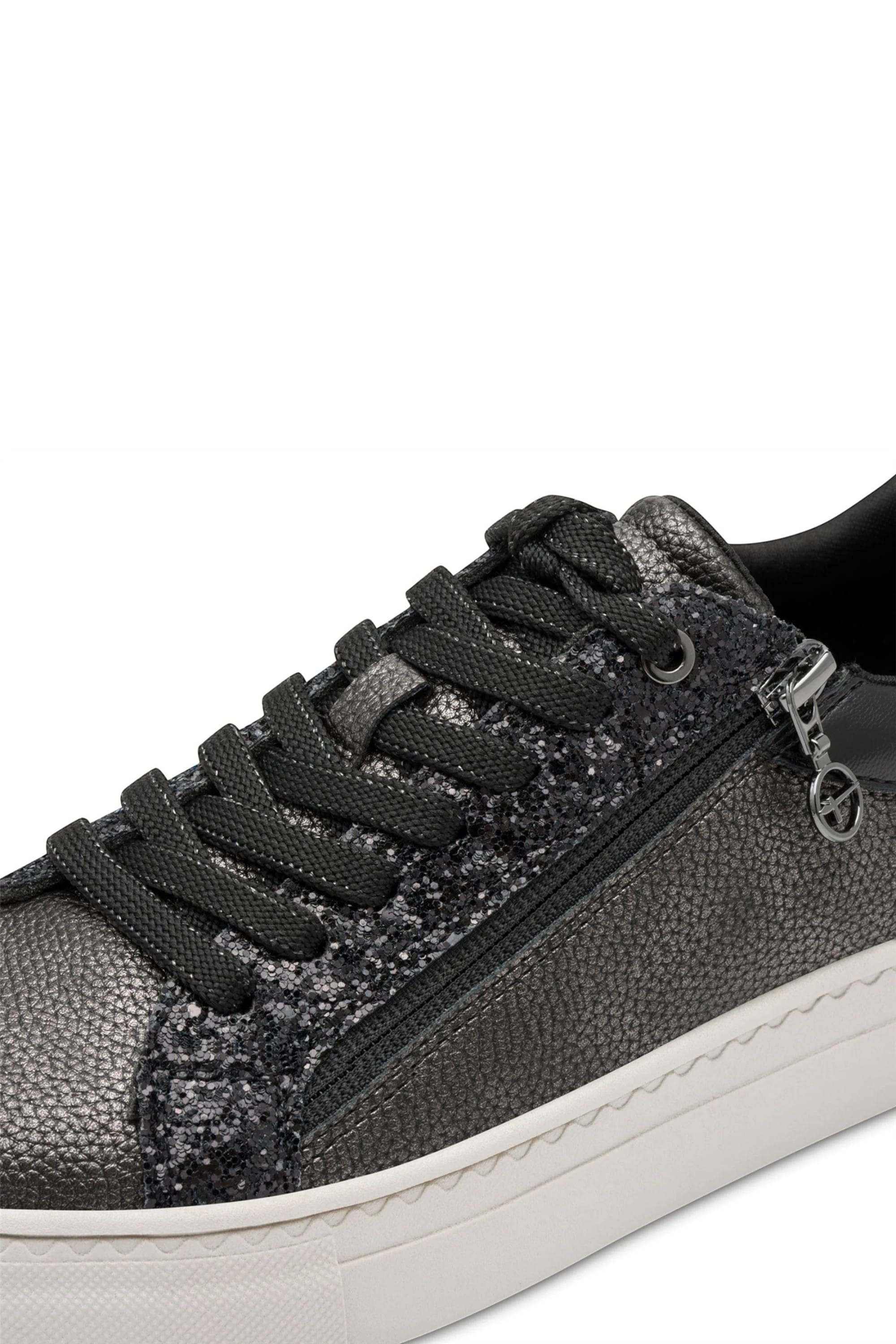 Silver Tamaris Silver Tamaris Womens Pewter Silver Lace Sneak, Image 7 of 8
