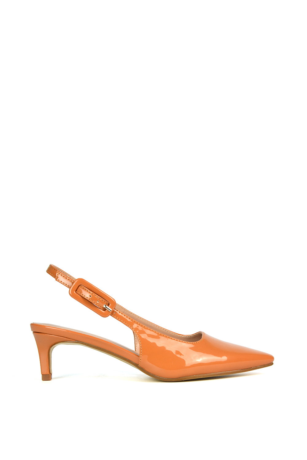Black 'Kelly' Kitten Heel Court Shoes With Slingback