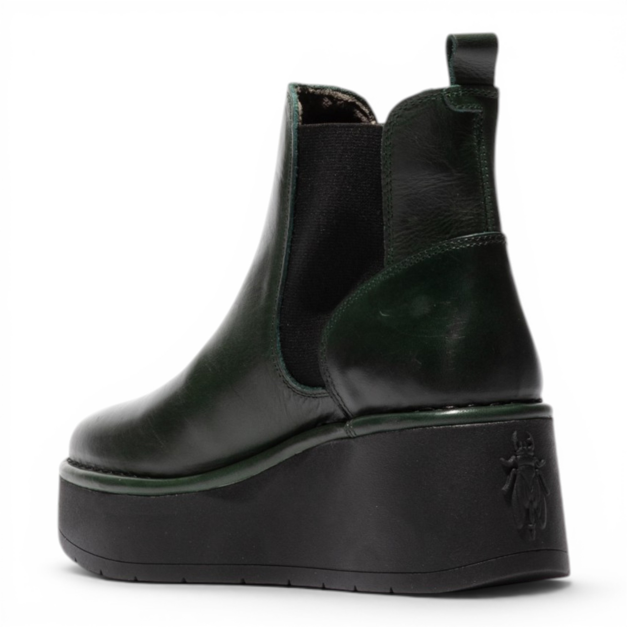Green Womens MES 2 Calf Leather Zip Boots, Image 4 of 5