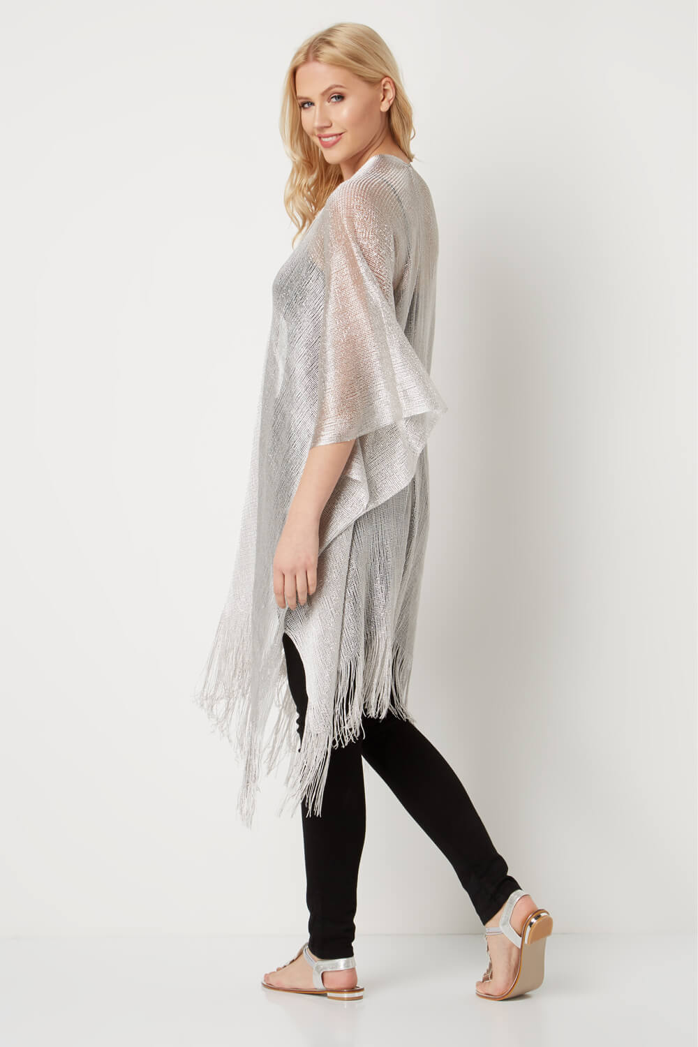 Silver Fringe Metallic Wrap, Image 3 of 3