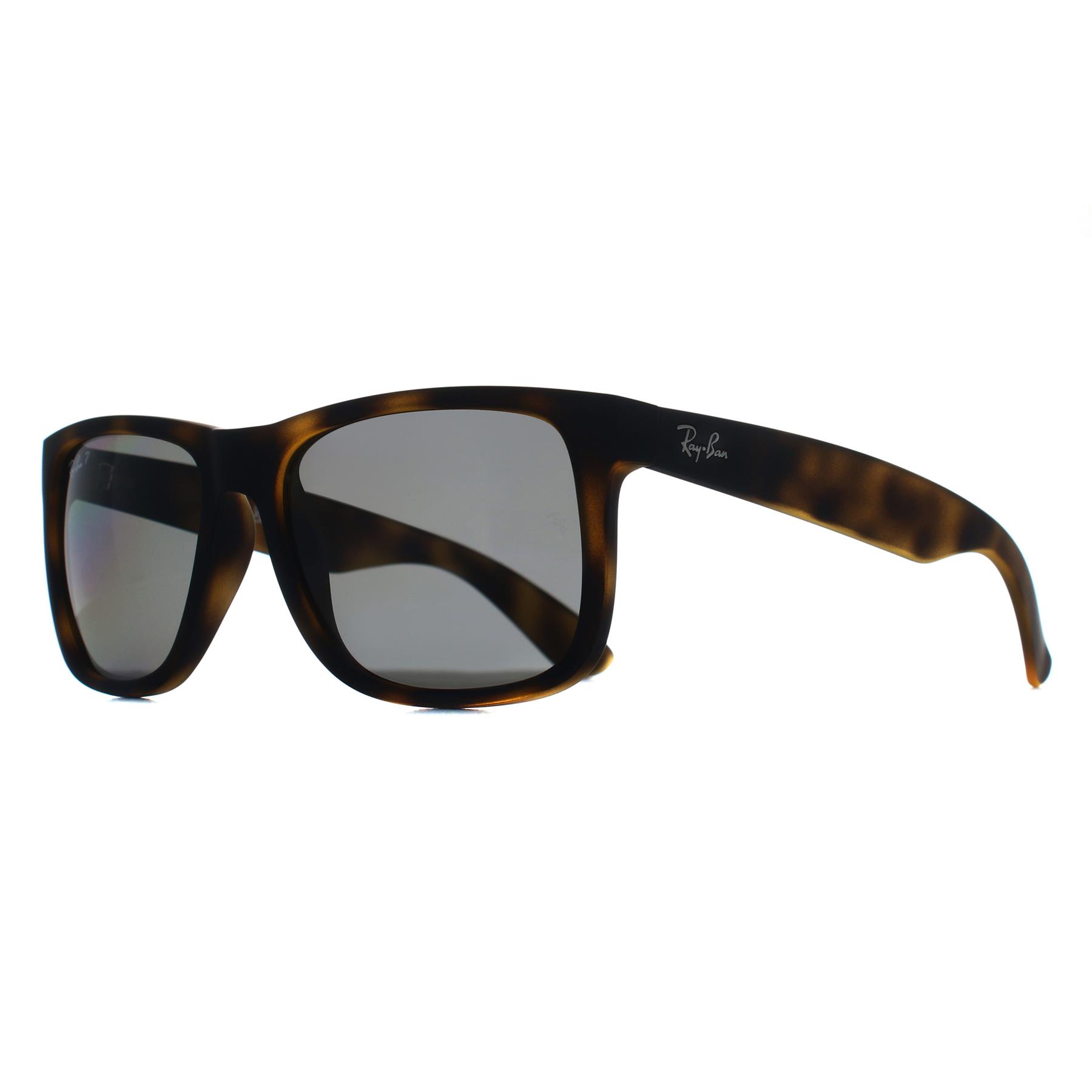 Brown Rectangle Matte Havana Dark Grey Polarized RB4165 Justin, Image 2 of 3