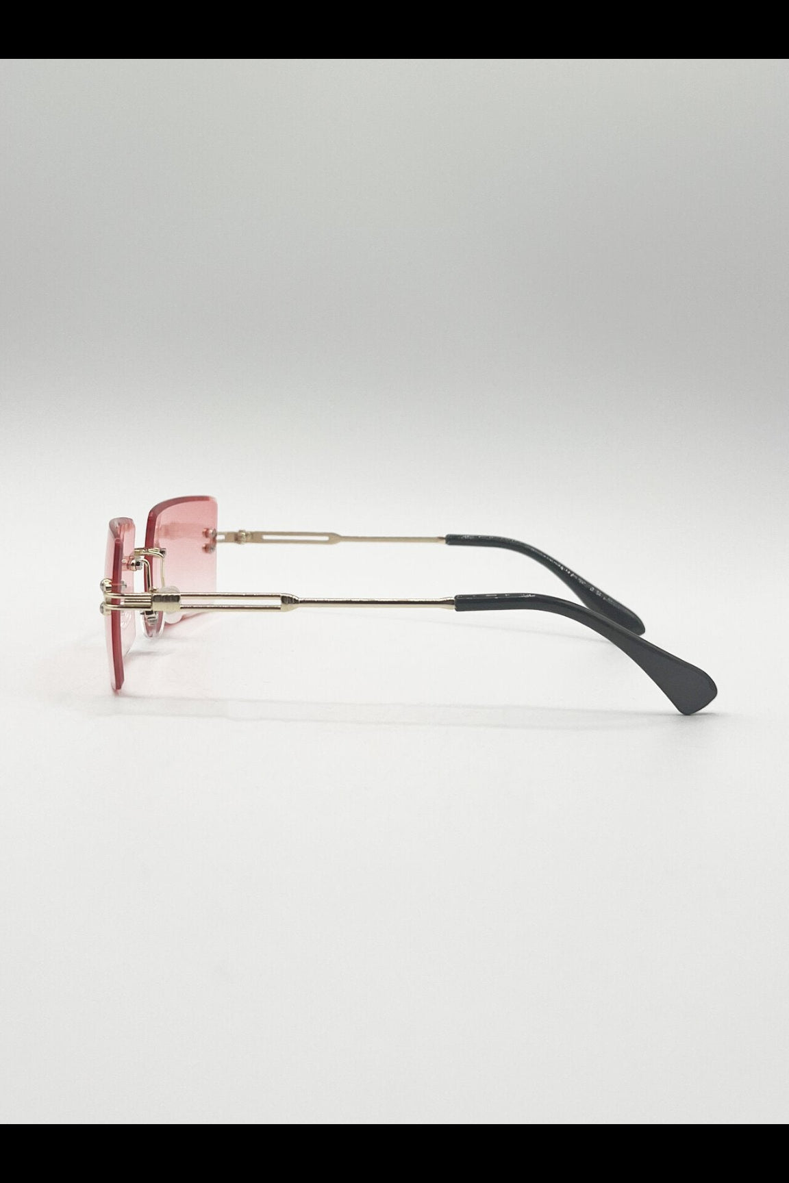 Pink Frameless Square Sunglasses in Pink, Image 4 of 6