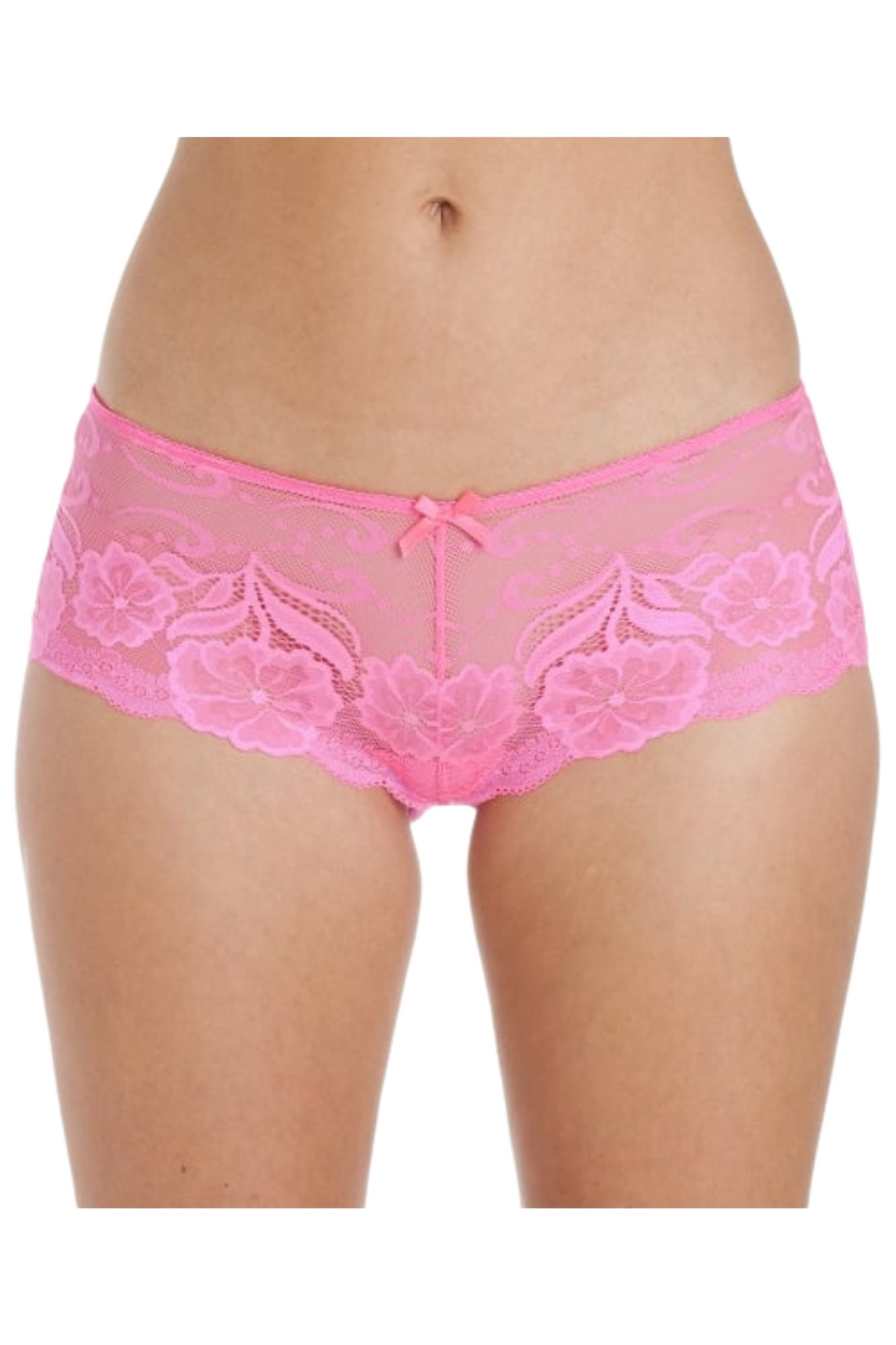 Pink Camille Lingerie Pink 2 Pack  Floral Lace Boxershort, Image 1 of 4